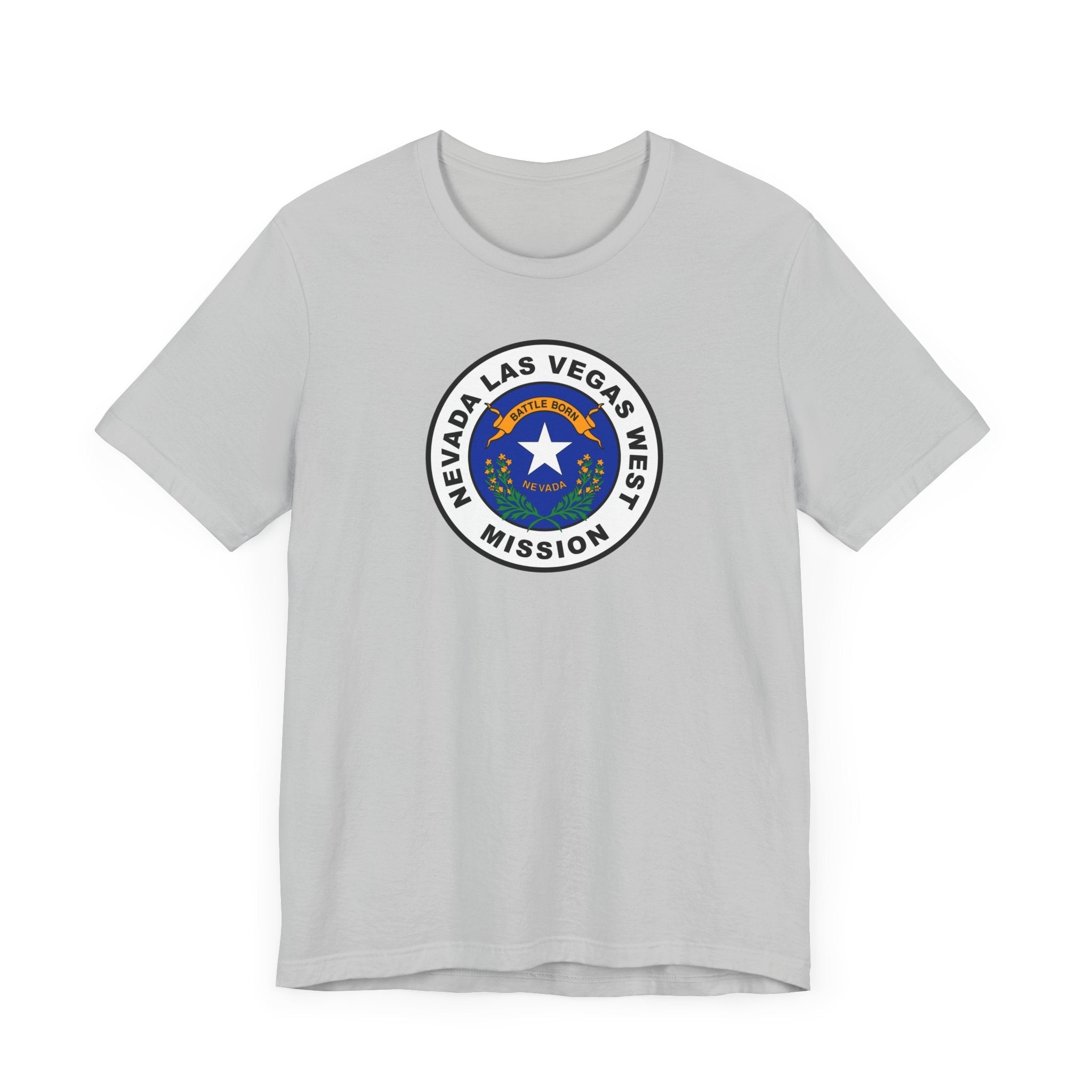 Nevada Las Vegas West Mission State Flag Logo (White Border) T-shirt - Mission Wishlist - LDS Missionary Gift Store