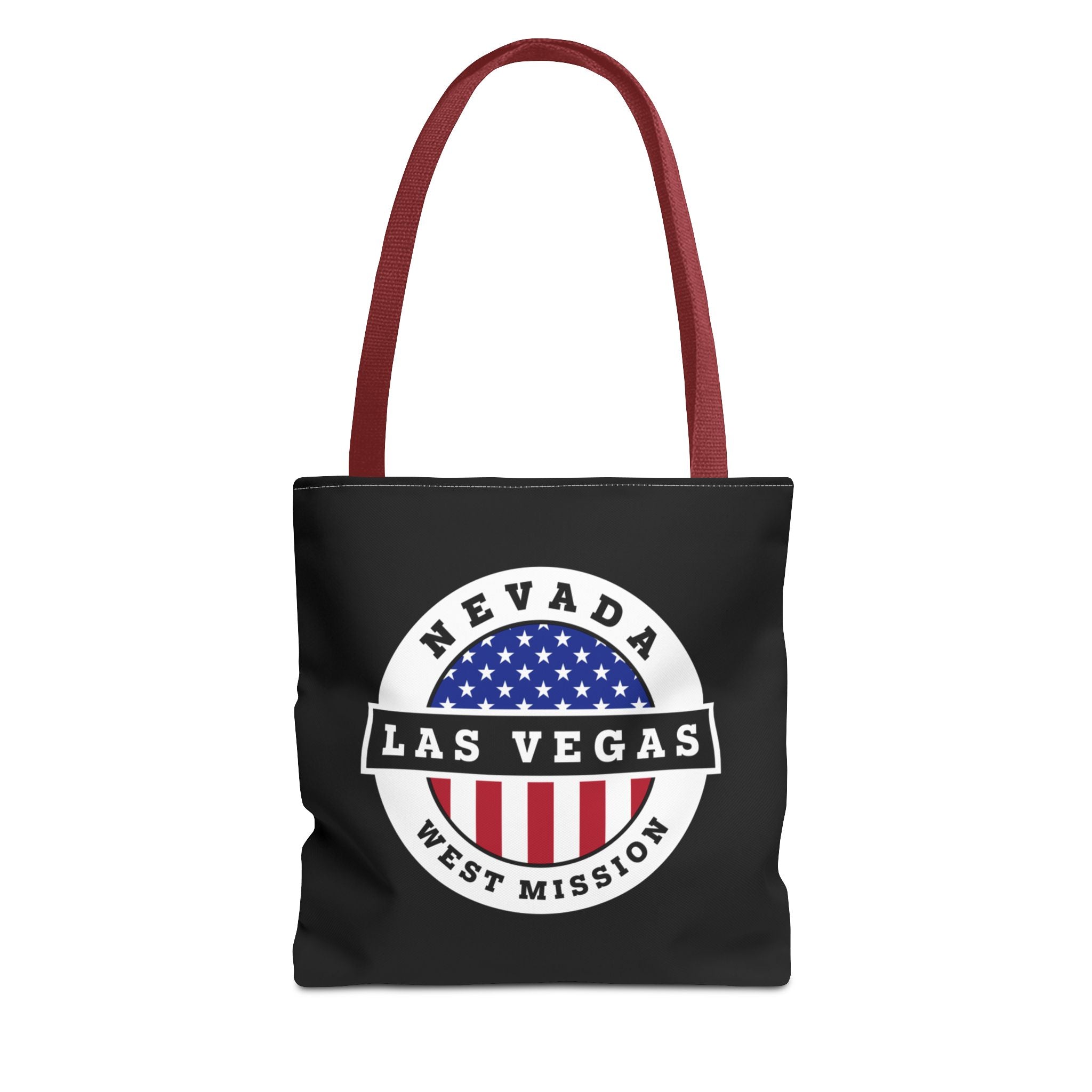 Nevada Las Vegas West Mission USA Flag Logo Tote Bag Black - Mission Wishlist - LDS Missionary Gift Store
