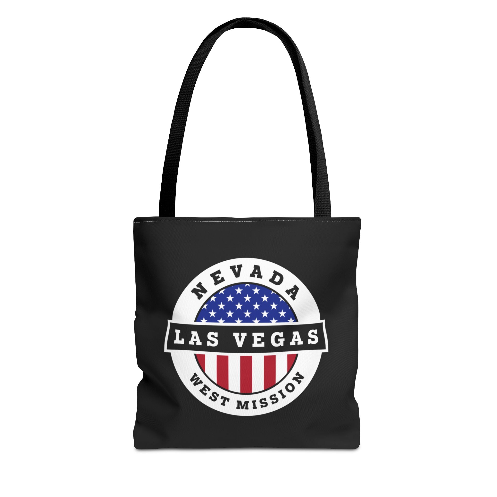Nevada Las Vegas West Mission USA Flag Logo Tote Bag Black - Mission Wishlist - LDS Missionary Gift Store