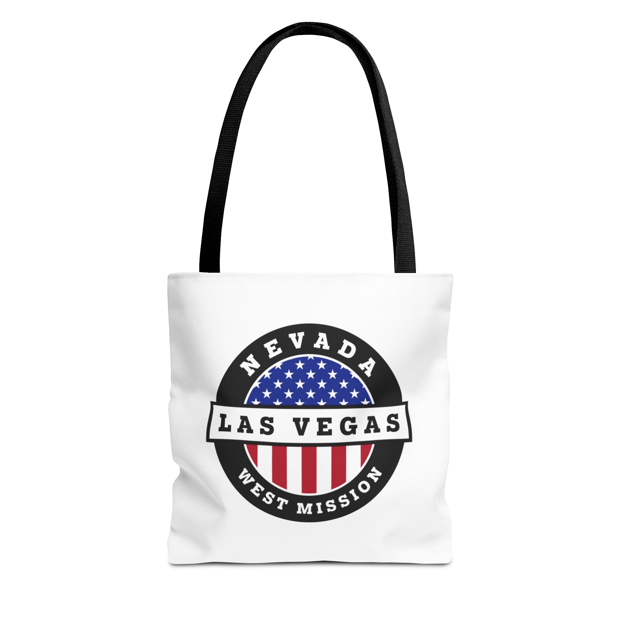 Nevada Las Vegas West Mission USA Flag Logo Tote Bag White - Mission Wishlist - LDS Missionary Gift Store