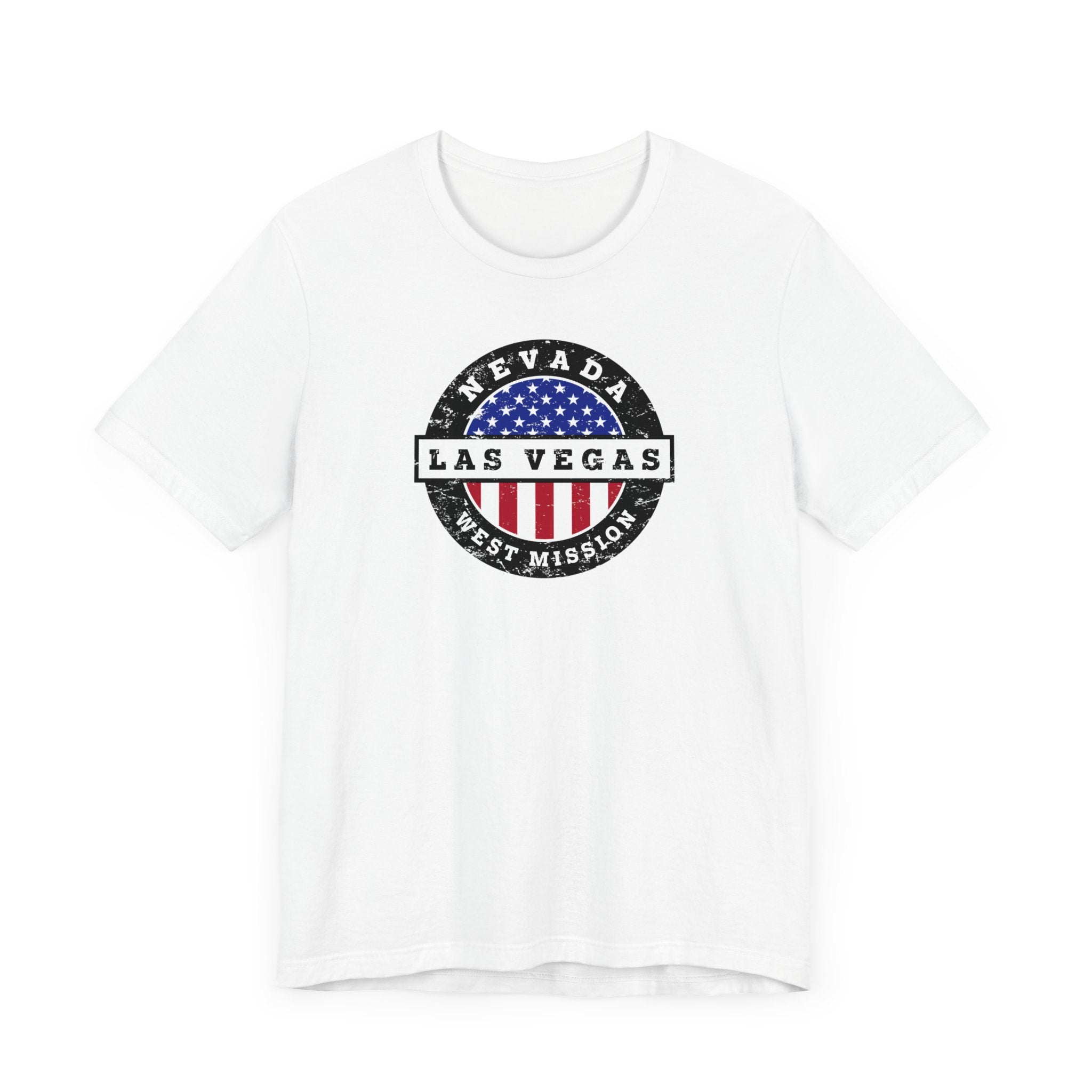 Nevada Las Vegas West Mission Vintage Circular USA Flag T-Shirt - Mission Wishlist - LDS Missionary Gift Store