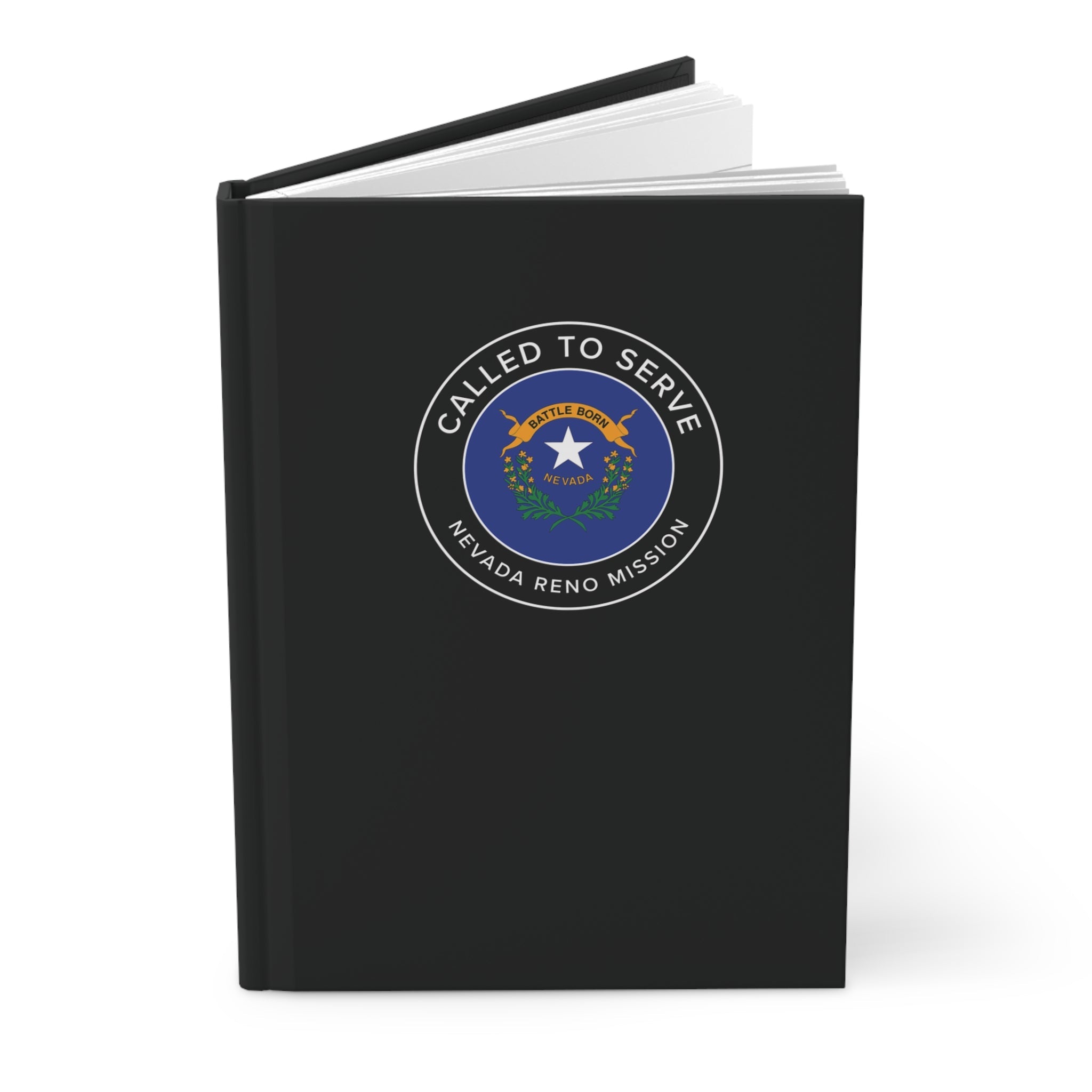 Nevada Reno Mission Circle Flag Called to Serve Black Hardcover Journal Matte - Latter-Day Saint LDS Missionary Gift - Book of Mormon