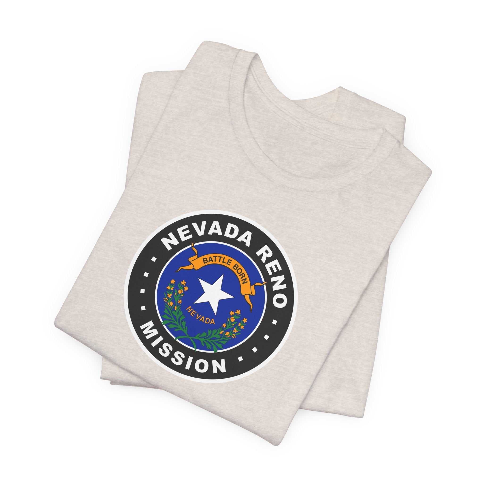 Nevada Reno Mission State Flag Logo (Black Border) T-shirt - Latter-Day Saint LDS Missionary Gift - Book of Mormon