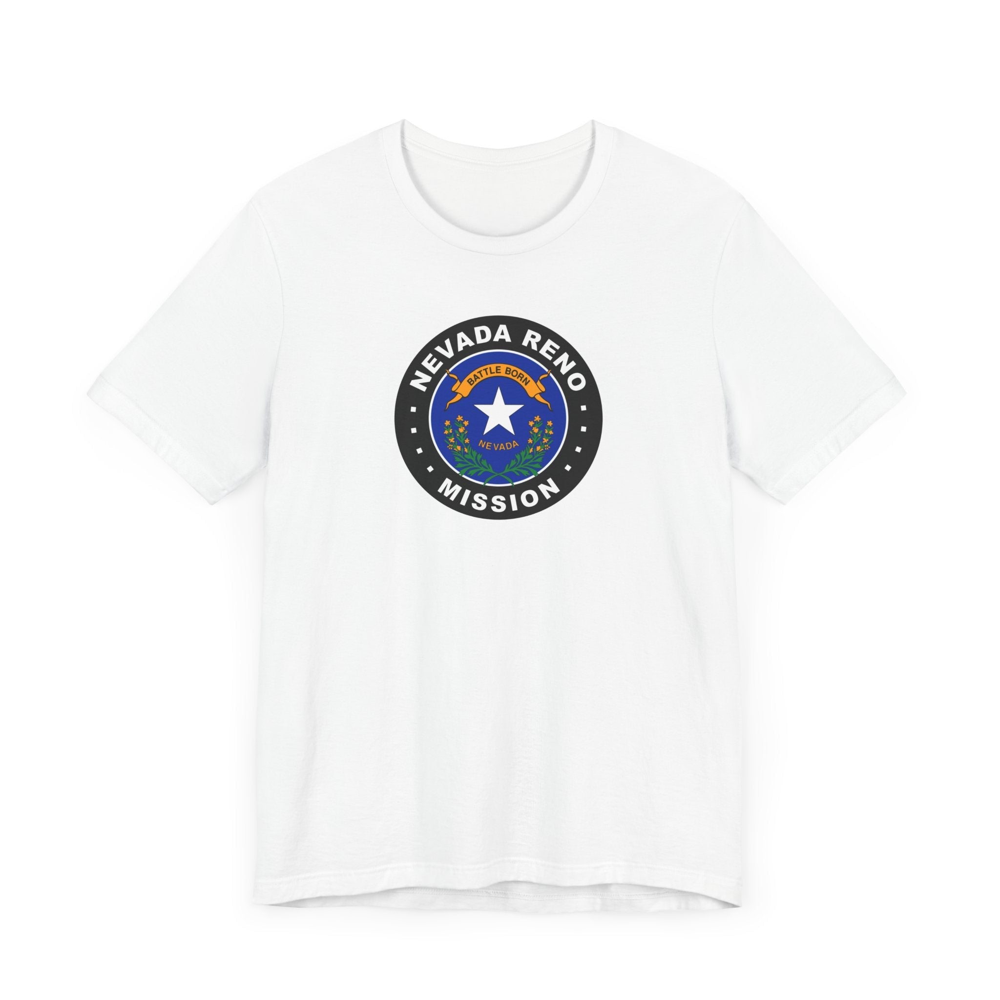 Nevada Reno Mission State Flag Logo (Black Border) T-shirt - Latter-Day Saint LDS Missionary Gift - Book of Mormon