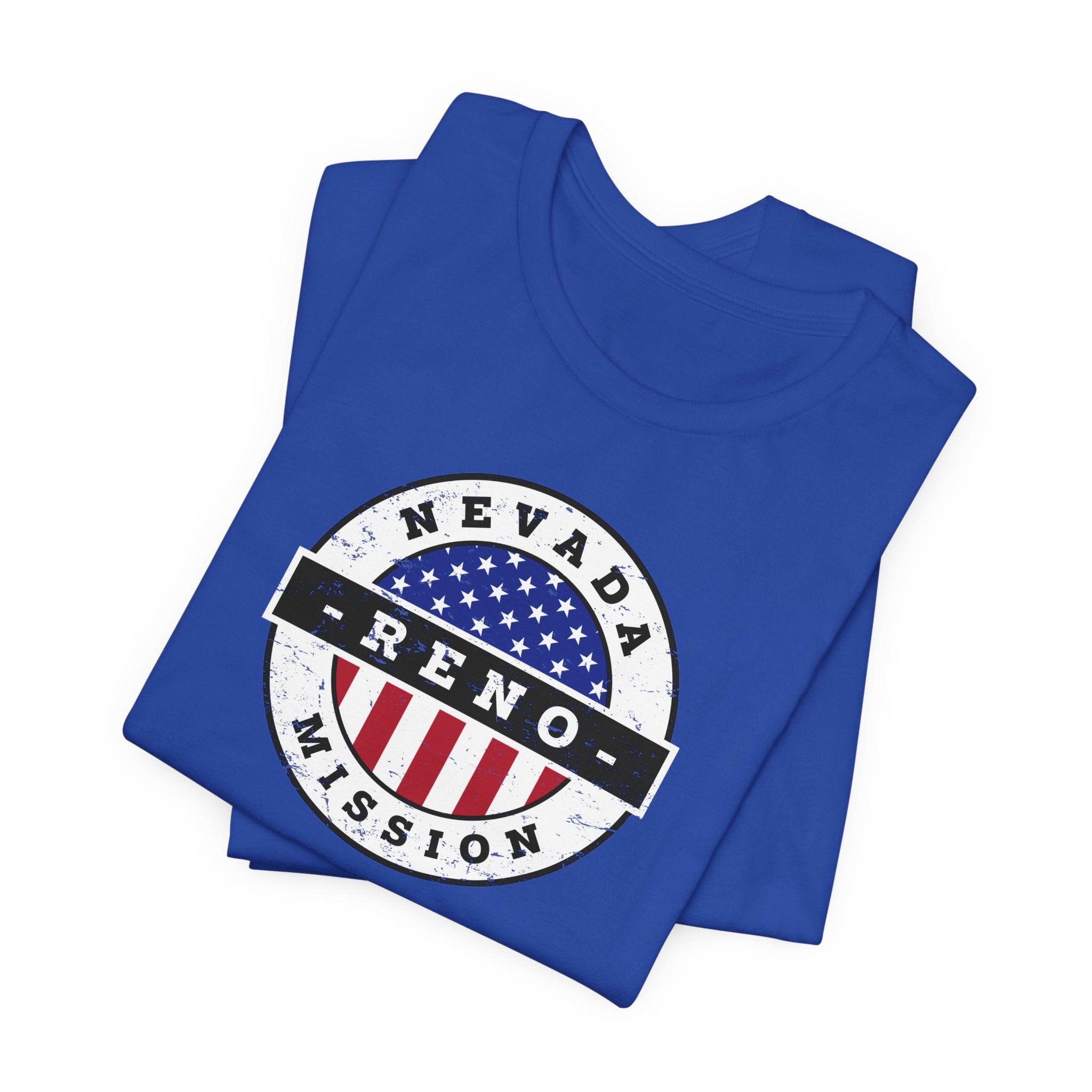 Nevada Reno Mission Vintage Circular USA Flag T-Shirt - Latter-Day Saint LDS Missionary Gift - Book of Mormon