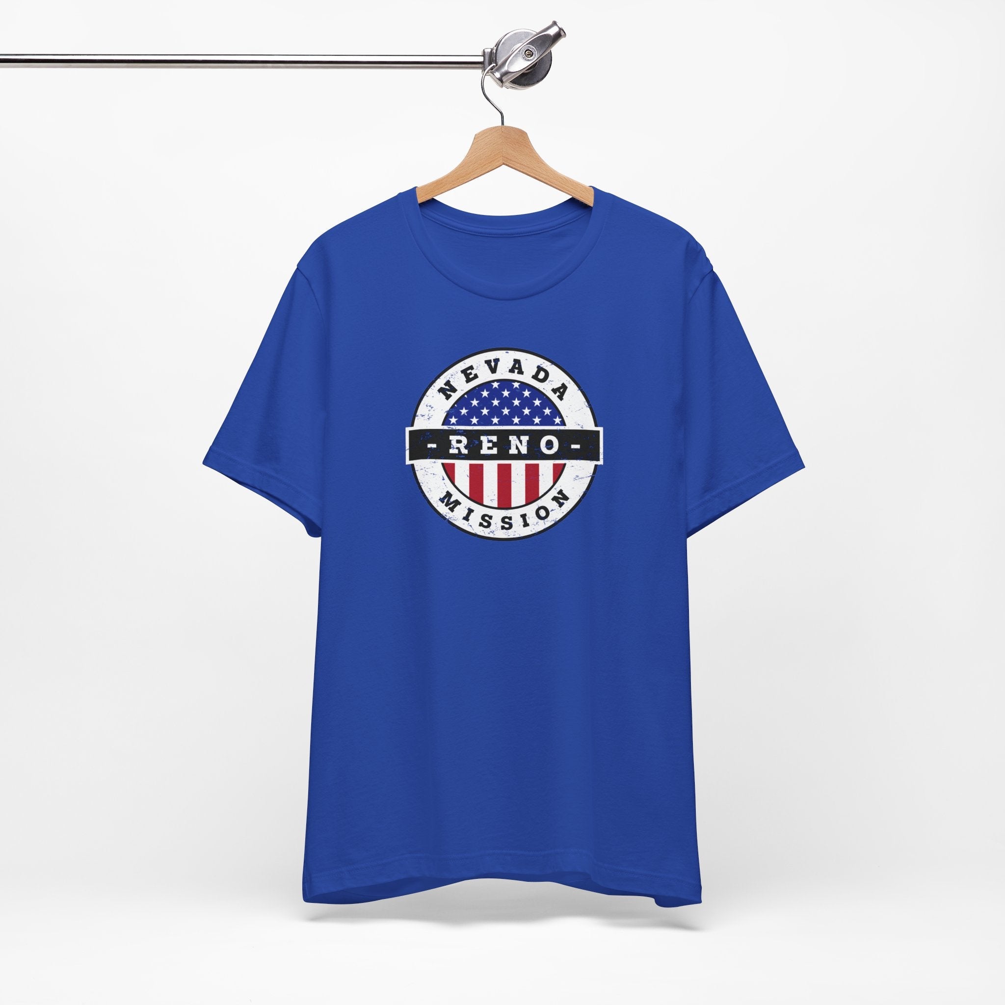 Nevada Reno Mission Vintage Circular USA Flag T-Shirt - Latter-Day Saint LDS Missionary Gift - Book of Mormon