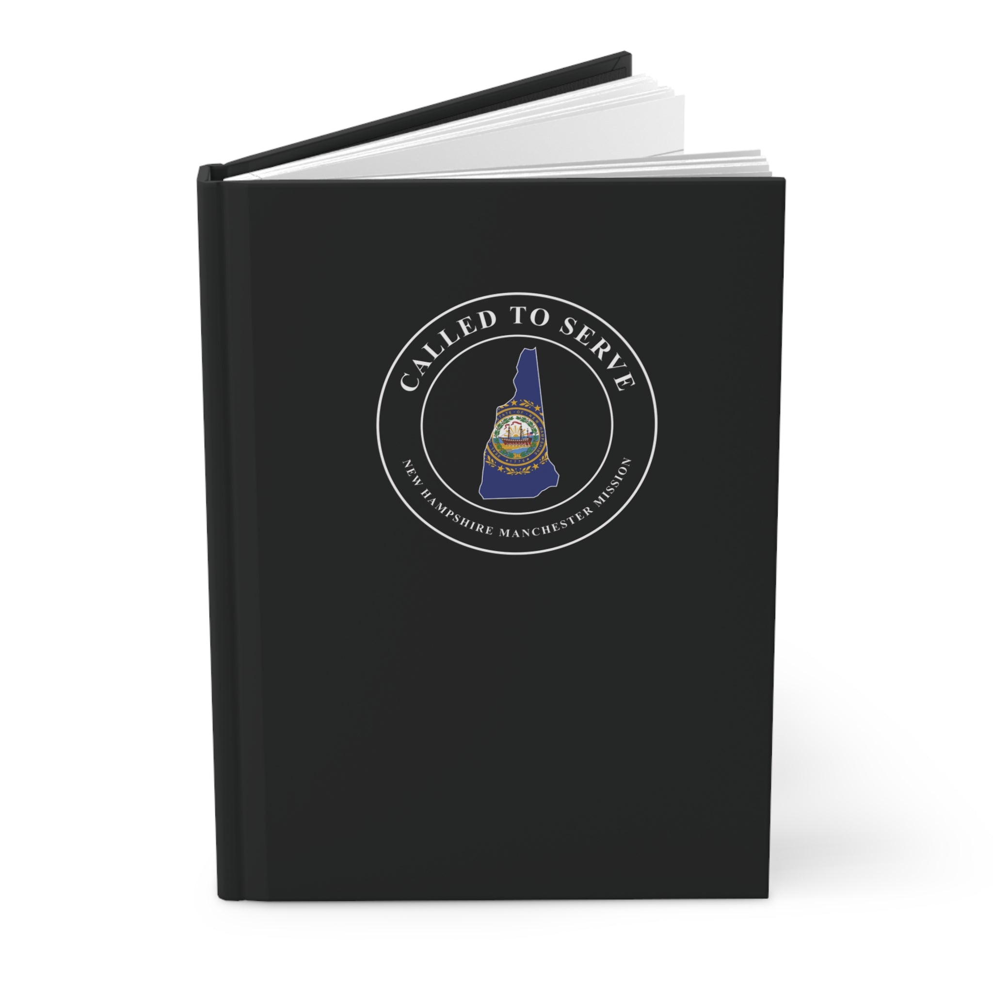 New Hampshire Manchester Mission Flag Map Called to Serve Black Hardcover Journal Matte - Mission Wishlist - LDS Missionary Gift Store