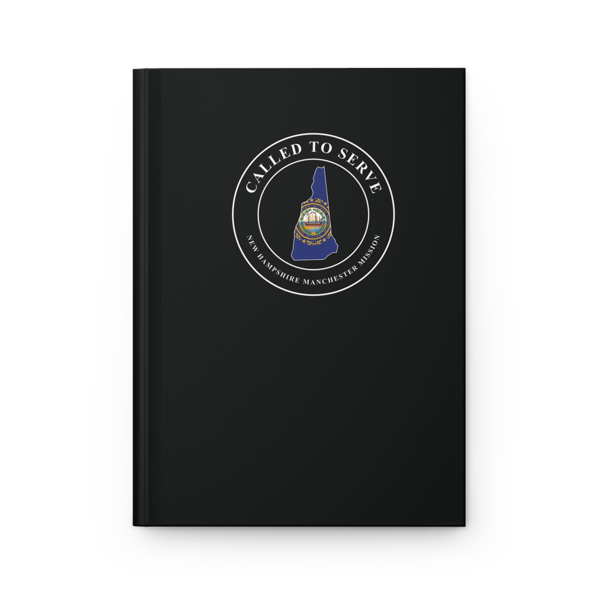 New Hampshire Manchester Mission Flag Map Called to Serve Black Hardcover Journal Matte - Mission Wishlist - LDS Missionary Gift Store
