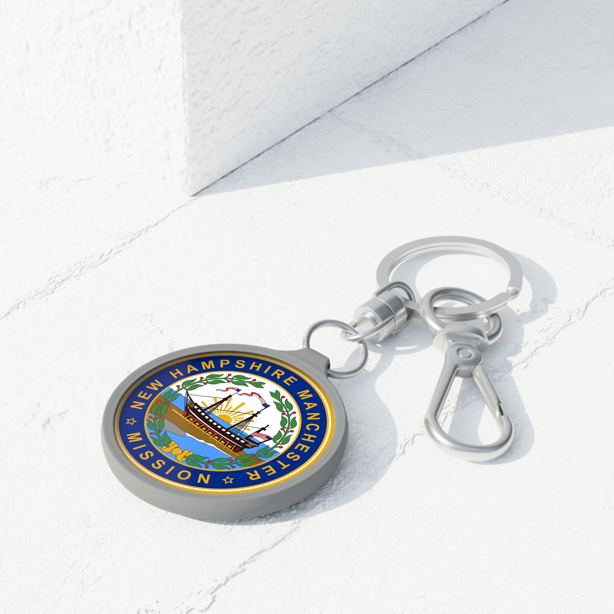 New Hampshire Manchester Mission State Flag Logo Key Tag - Mission Wishlist - LDS Missionary Gift Store