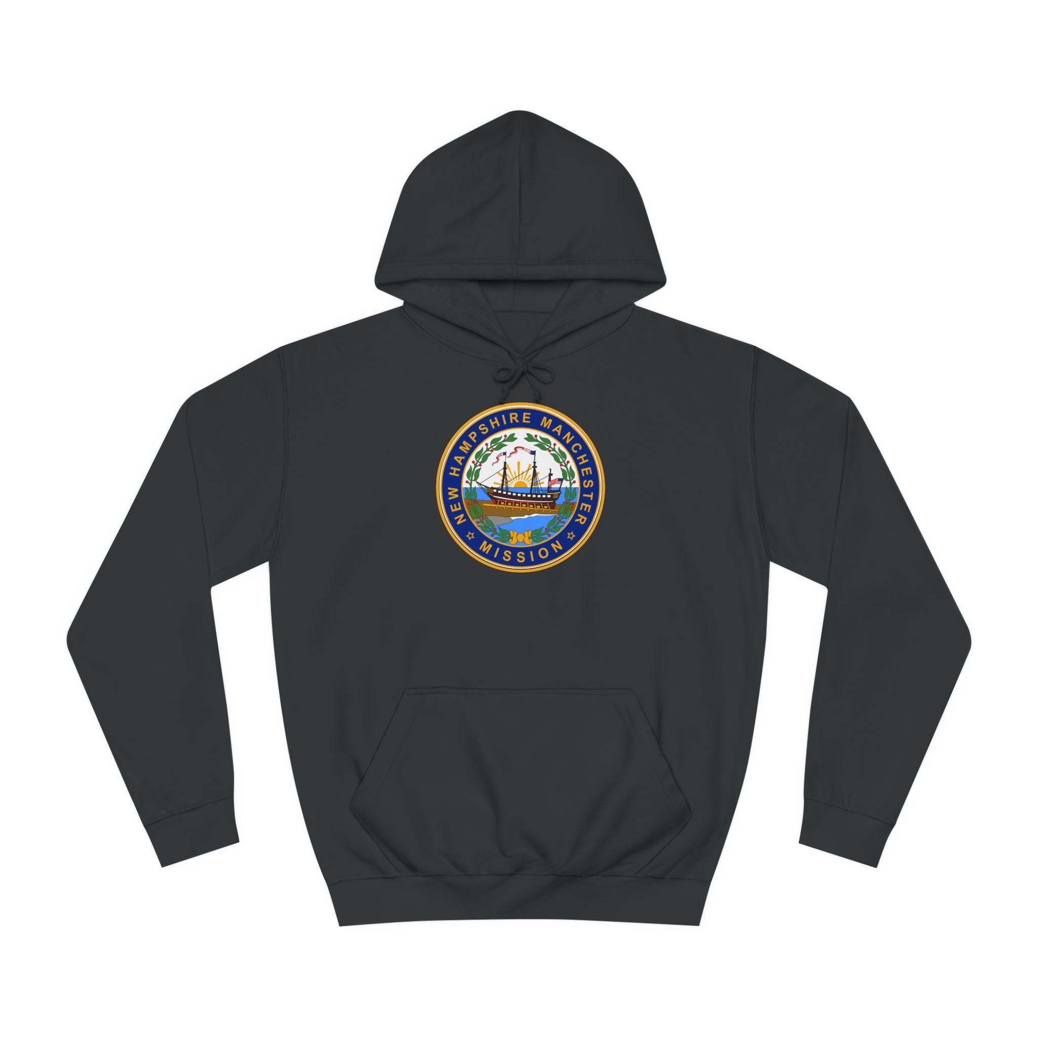 New Hampshire Manchester Mission State Flag Logo (White Border) College Hoodie - Mission Wishlist - LDS Missionary Gift Store