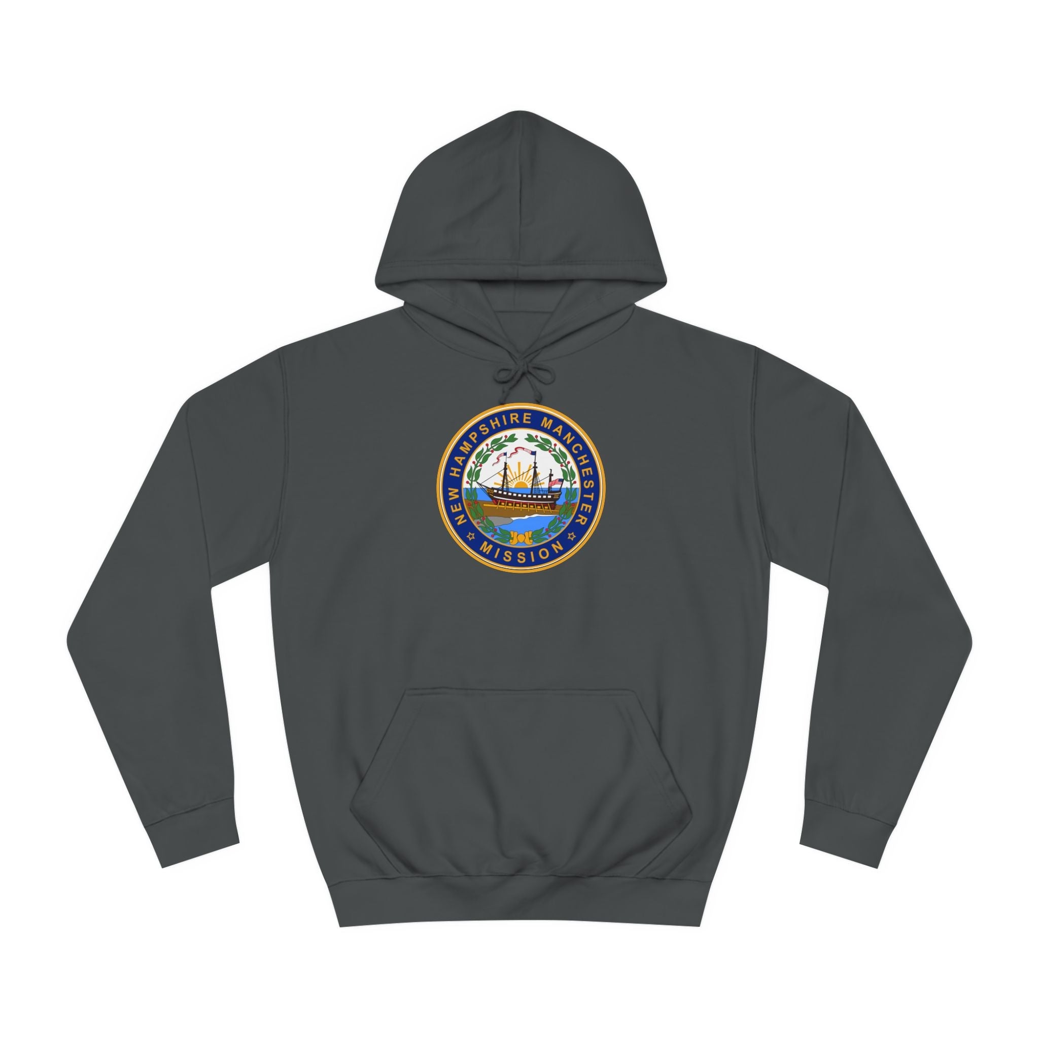 New Hampshire Manchester Mission State Flag Logo (White Border) College Hoodie - Mission Wishlist - LDS Missionary Gift Store