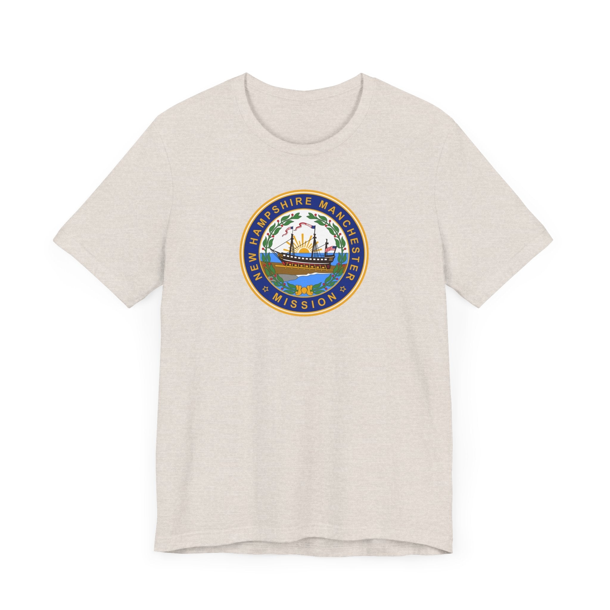 New Hampshire Manchester Mission State Flag Logo (White Border) T-shirt - Mission Wishlist - LDS Missionary Gift Store