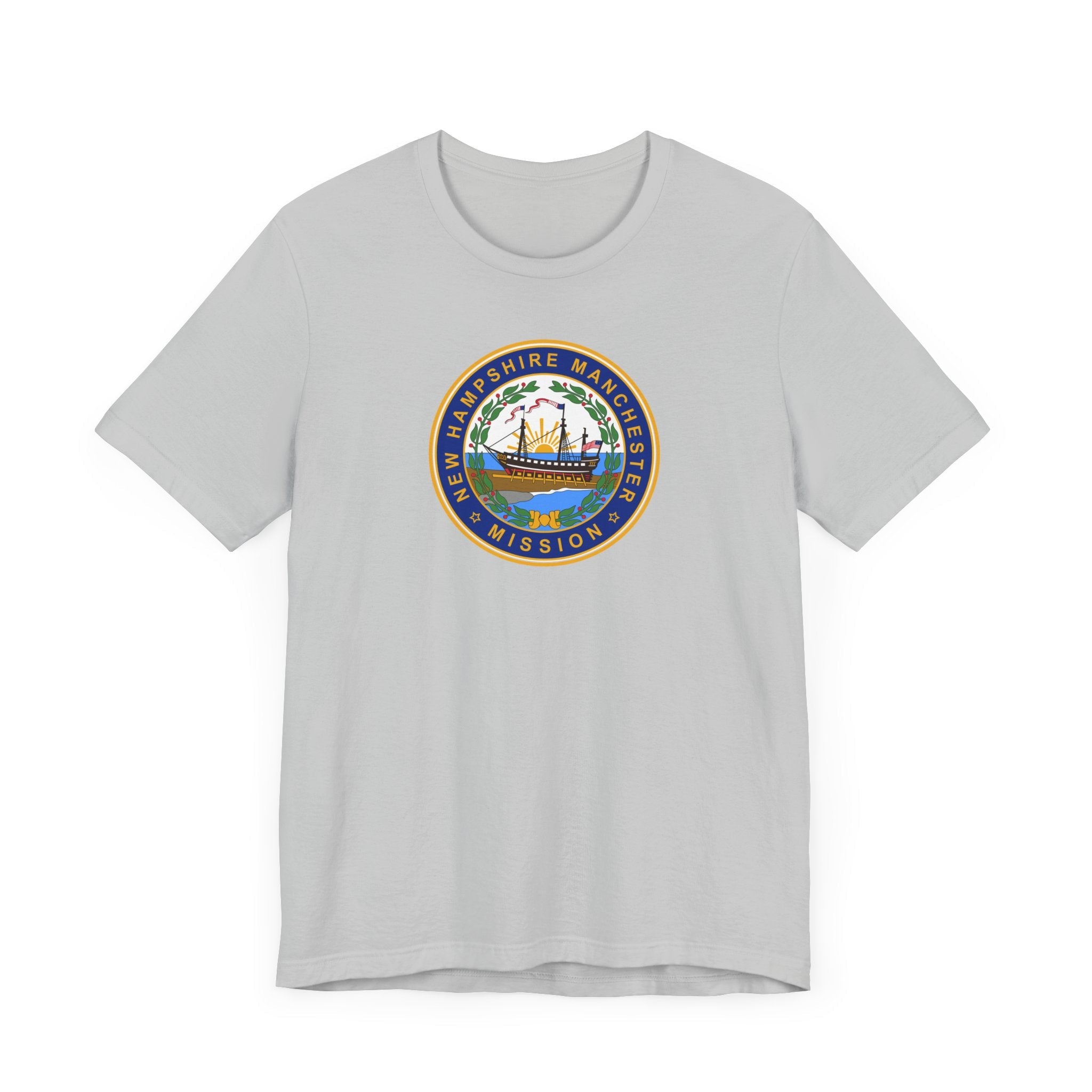 New Hampshire Manchester Mission State Flag Logo (White Border) T-shirt - Mission Wishlist - LDS Missionary Gift Store