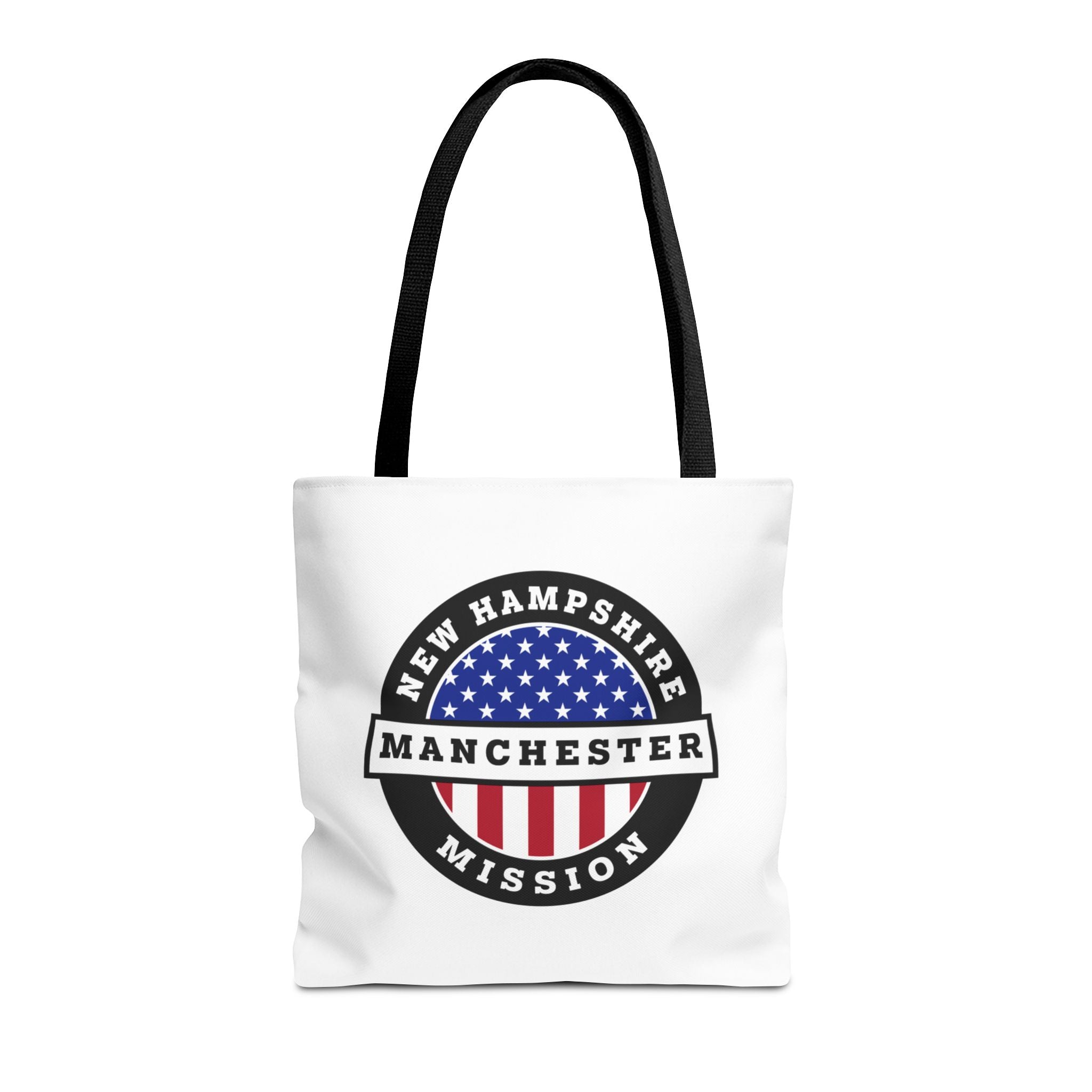 New Hampshire Manchester Mission USA Flag Logo Tote Bag White - Mission Wishlist - LDS Missionary Gift Store
