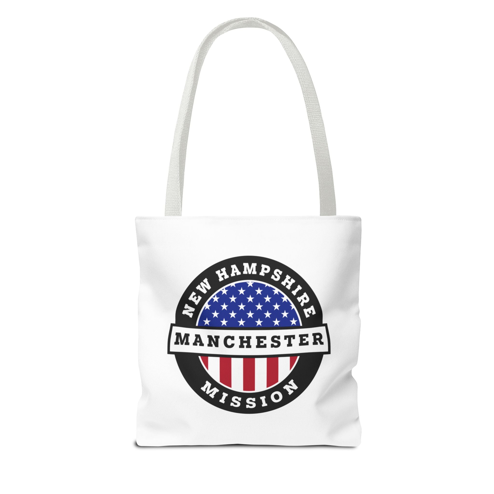 New Hampshire Manchester Mission USA Flag Logo Tote Bag White - Mission Wishlist - LDS Missionary Gift Store