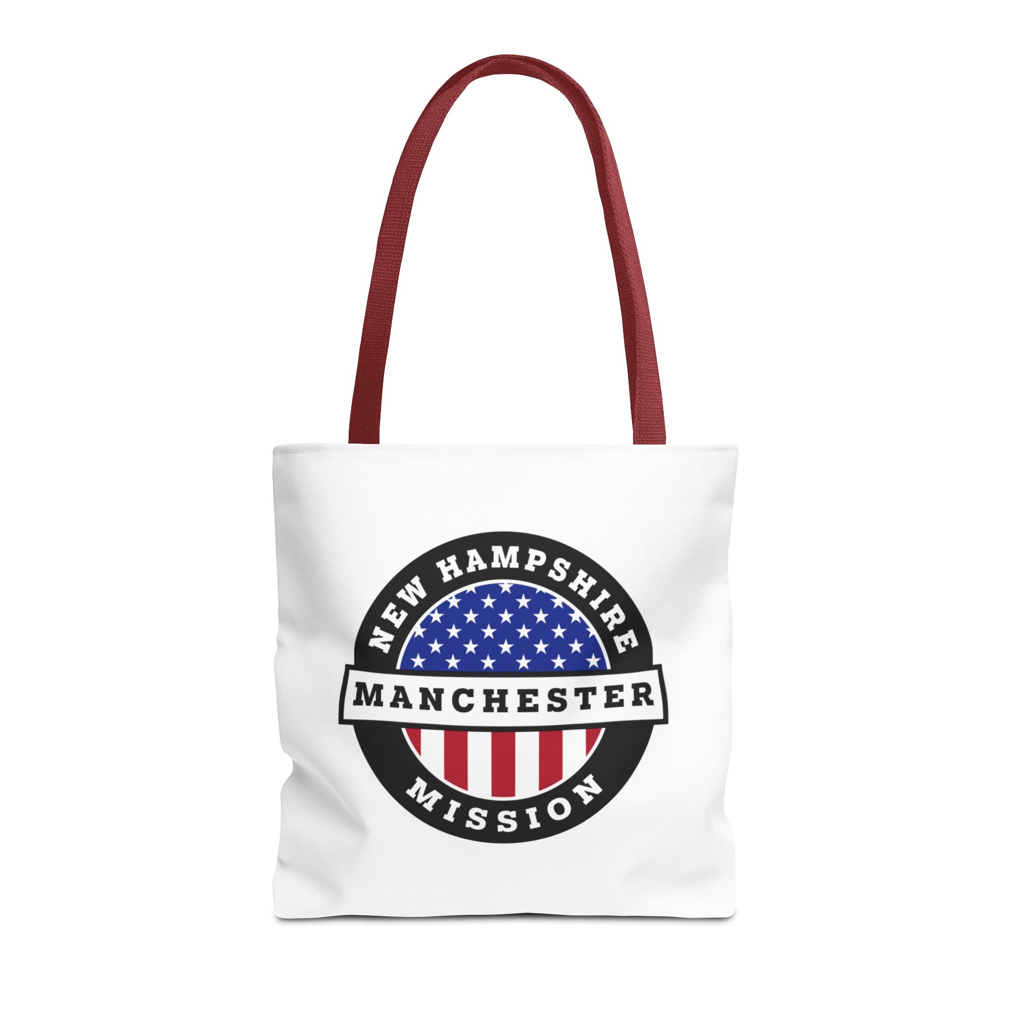 New Hampshire Manchester Mission USA Flag Logo Tote Bag White - Mission Wishlist - LDS Missionary Gift Store