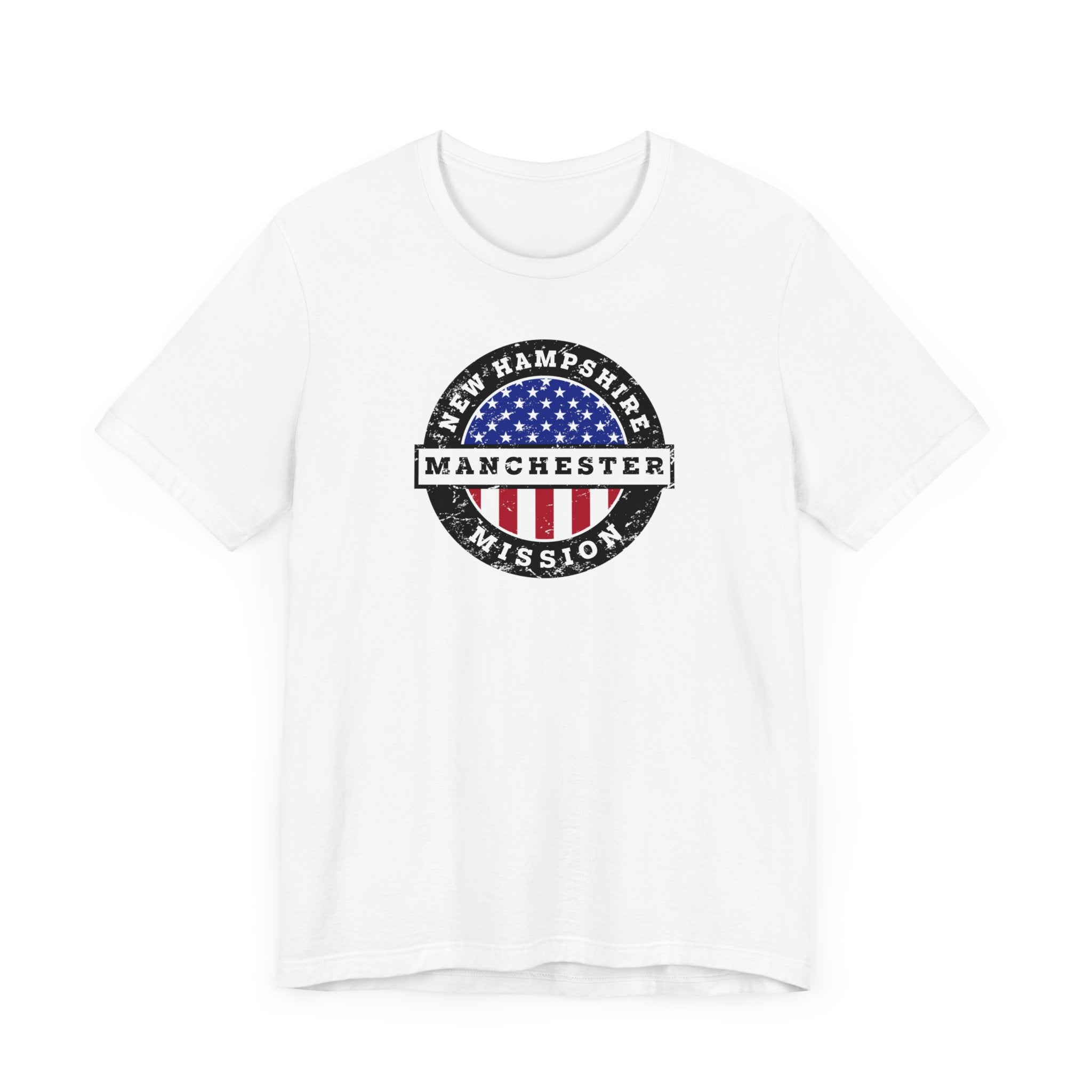New Hampshire Manchester Mission Vintage Circular USA Flag T-Shirt - Mission Wishlist - LDS Missionary Gift Store