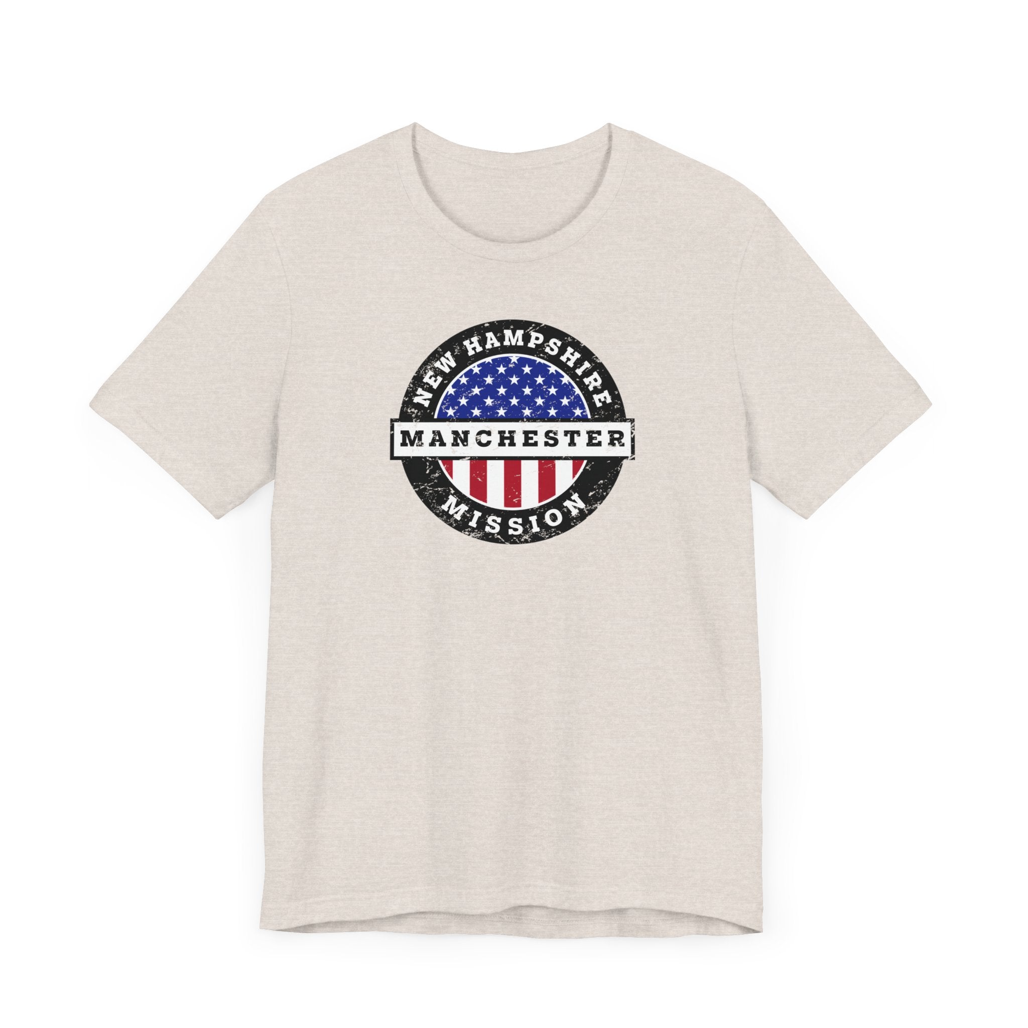 New Hampshire Manchester Mission Vintage Circular USA Flag T-Shirt - Mission Wishlist - LDS Missionary Gift Store