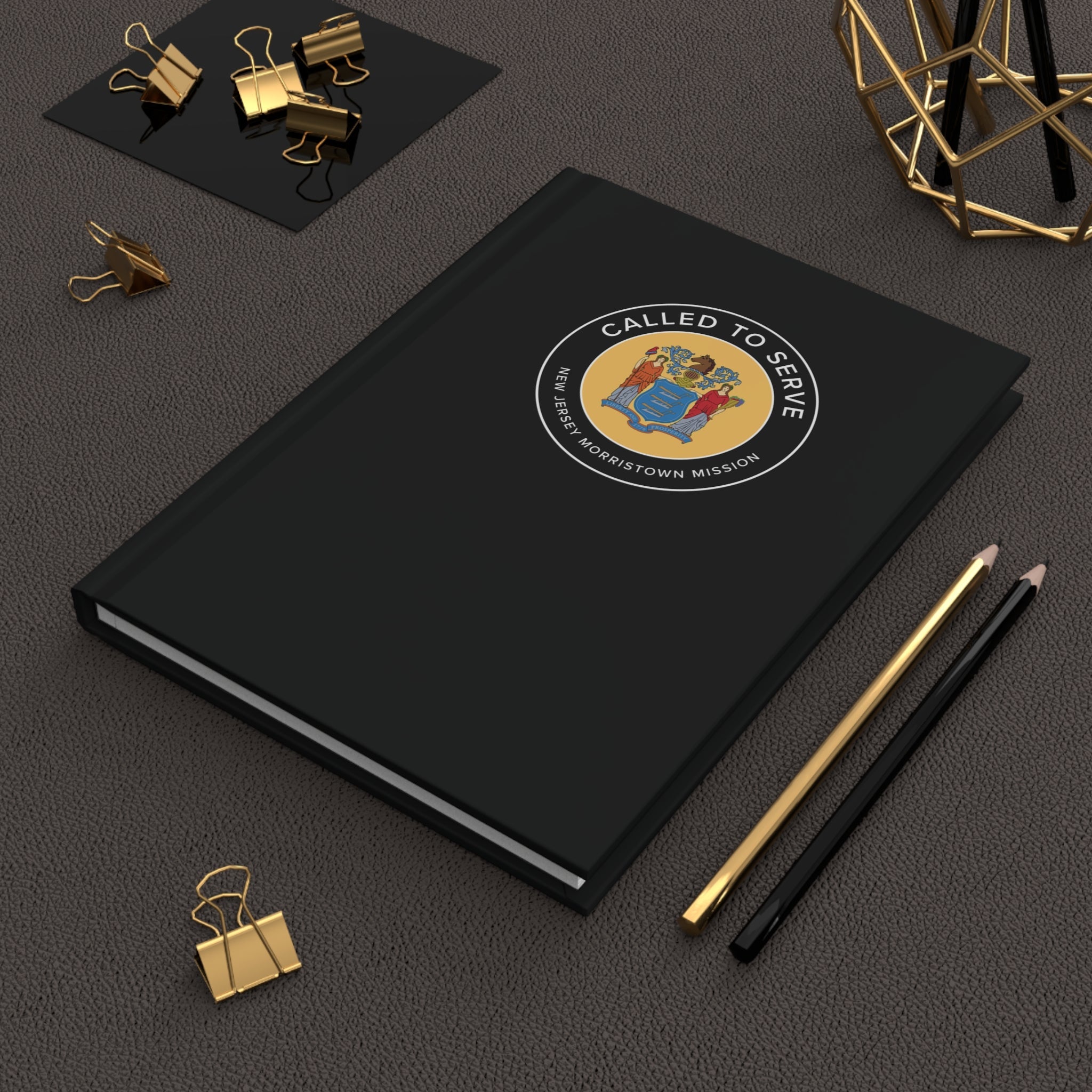 New Jersey Morristown Mission Circle Flag Called to Serve Black Hardcover Journal Matte - Latter-Day Saint LDS Missionary Gift - Book of Mormon
