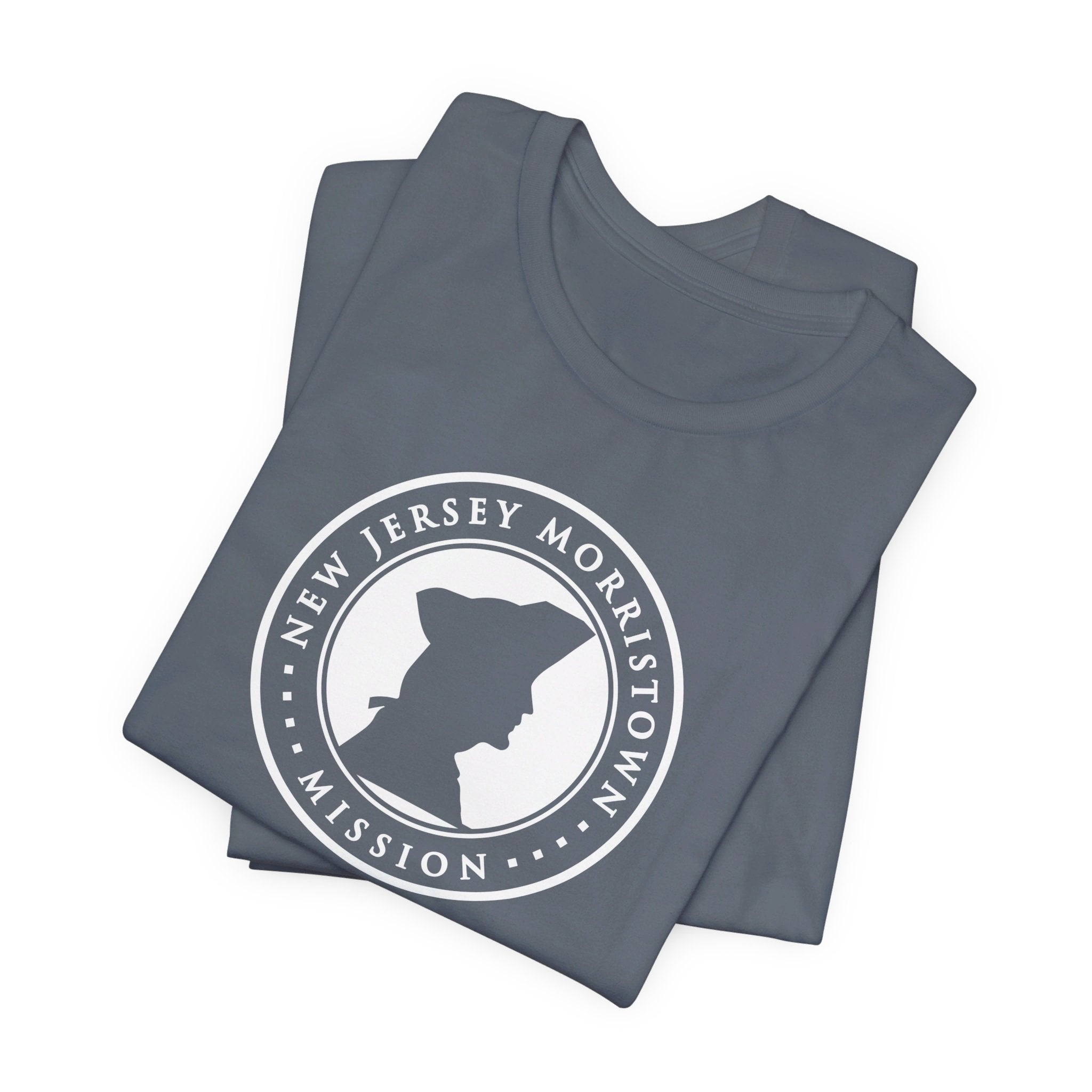 New Jersey Morristown Mission Circular Monochrome Logo T-Shirt - Latter-Day Saint LDS Missionary Gift - Book of Mormon