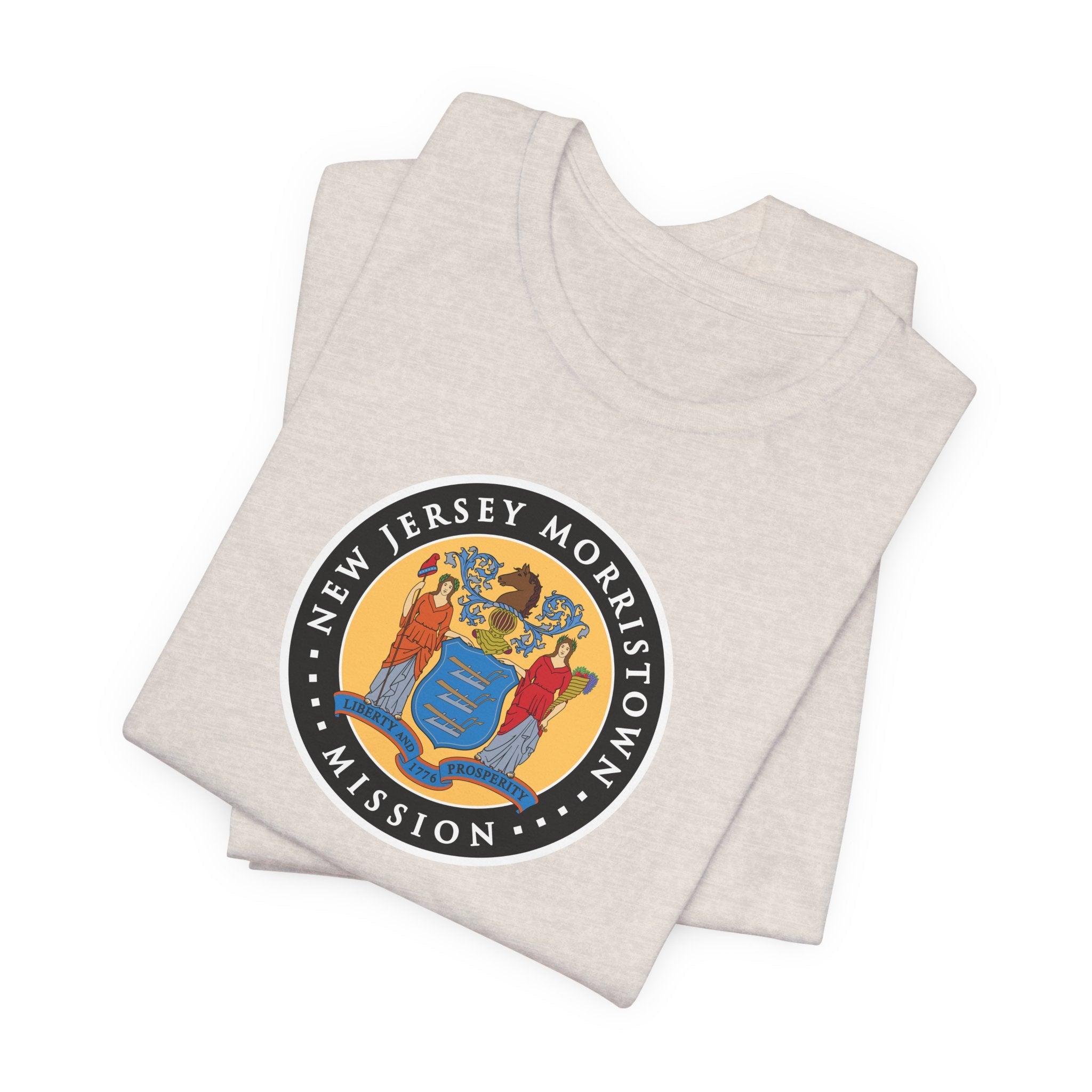 New Jersey Morristown Mission State Flag Logo (Black Border) T-shirt - Latter-Day Saint LDS Missionary Gift - Book of Mormon