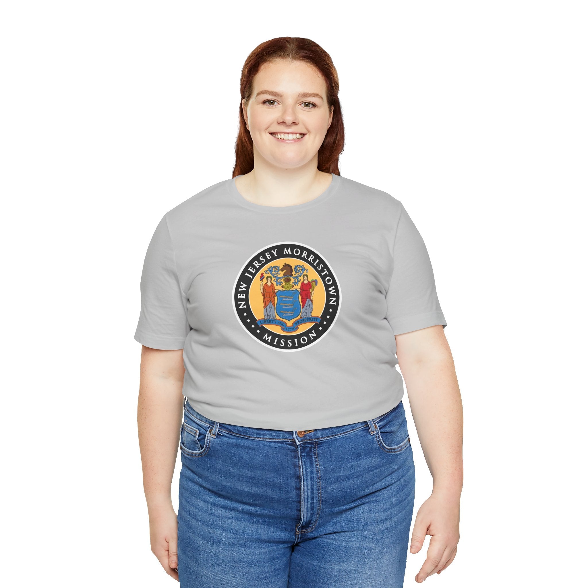 New Jersey Morristown Mission State Flag Logo (Black Border) T-shirt - Latter-Day Saint LDS Missionary Gift - Book of Mormon