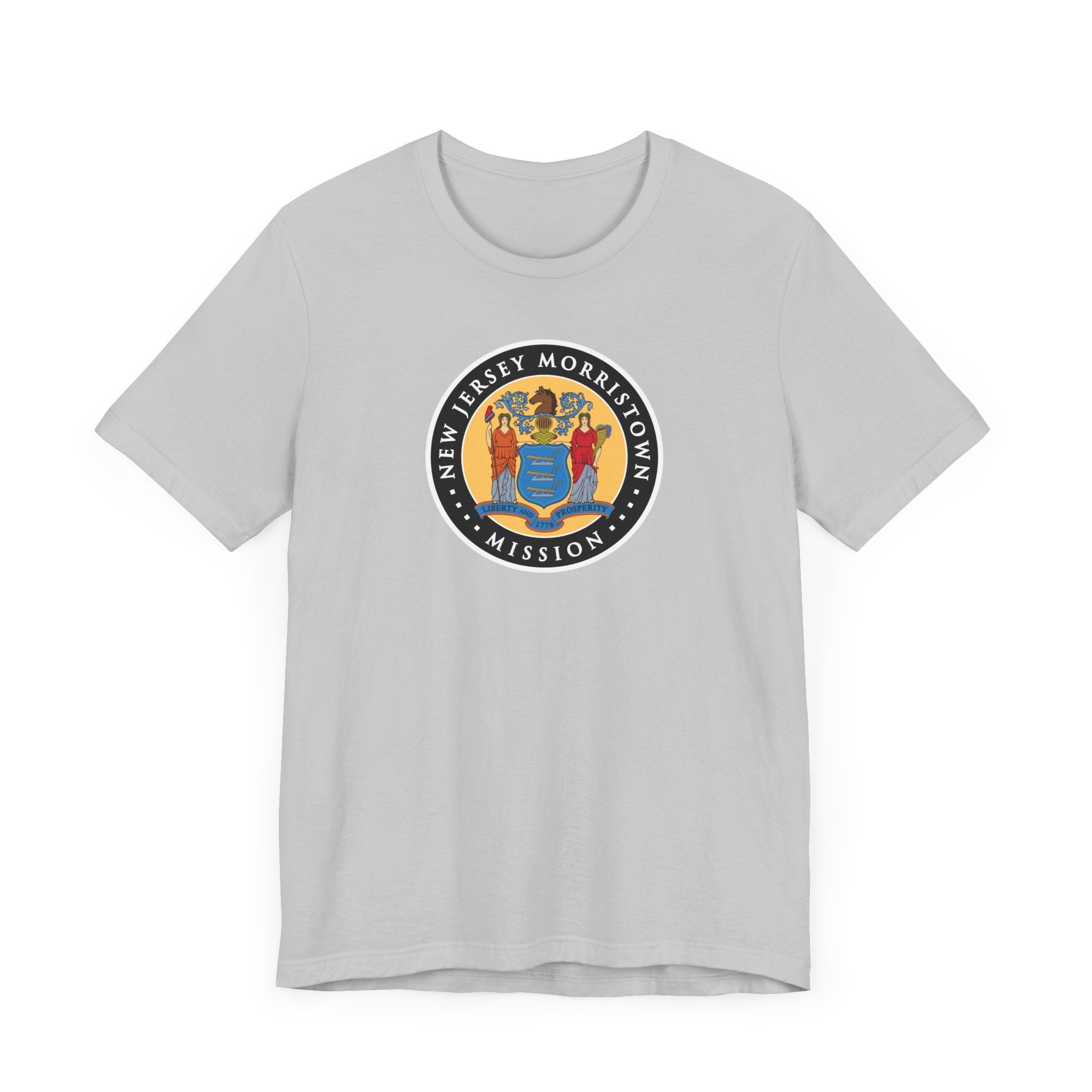 New Jersey Morristown Mission State Flag Logo (Black Border) T-shirt - Latter-Day Saint LDS Missionary Gift - Book of Mormon