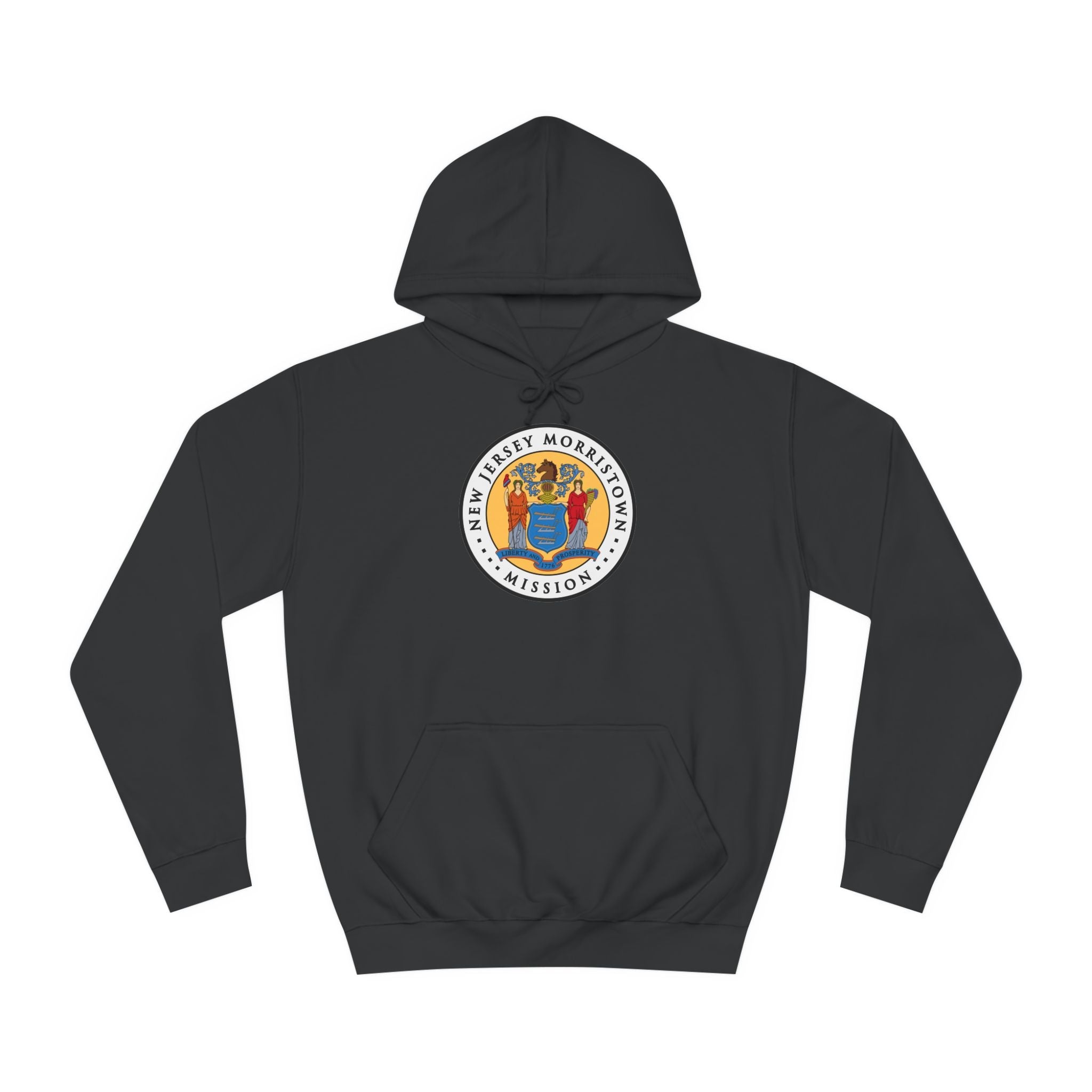 New Jersey Morristown Mission State Flag Logo (White Border) College Hoodie - Mission Wishlist - LDS Missionary Gift Store