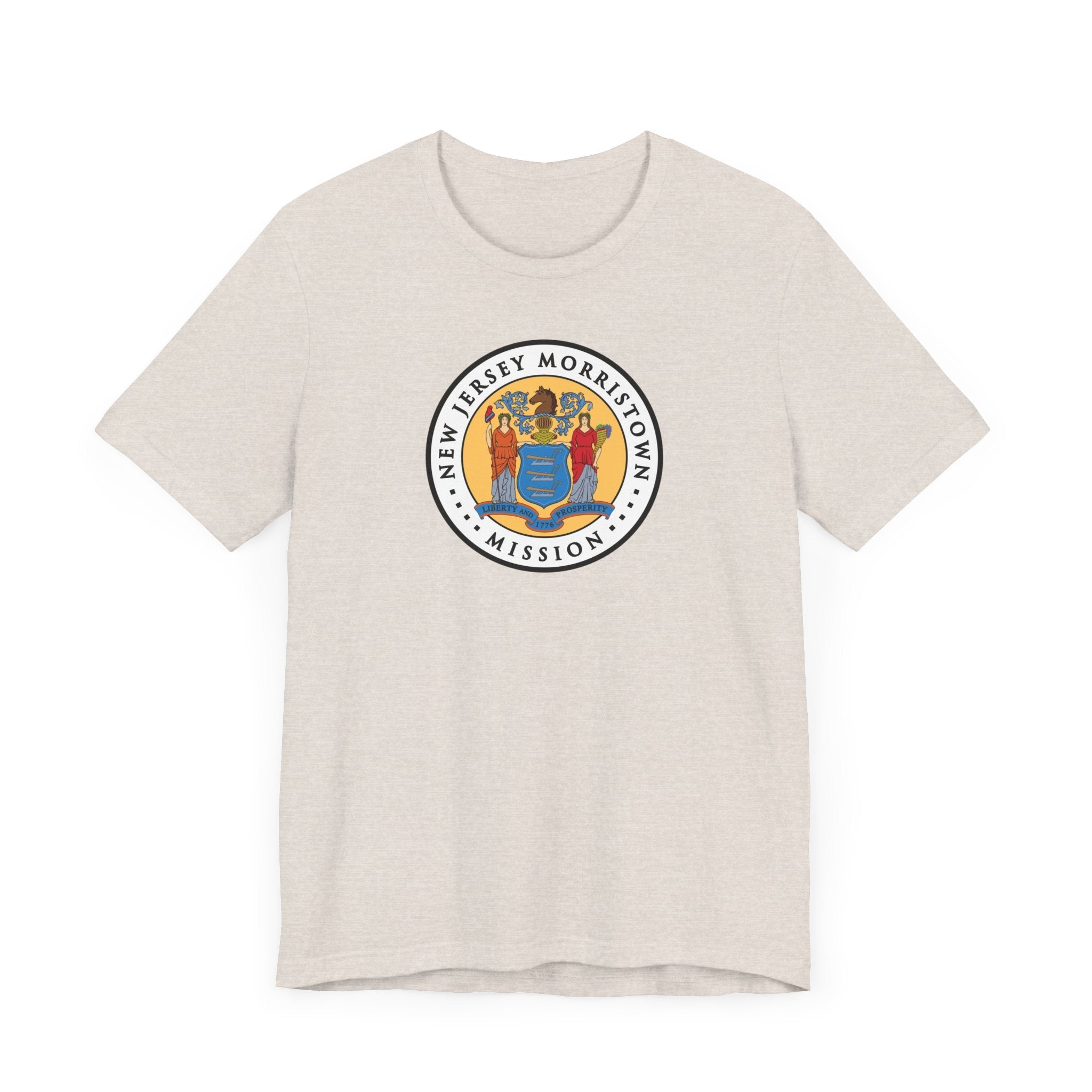 New Jersey Morristown Mission State Flag Logo (White Border) T-shirt - Latter-Day Saint LDS Missionary Gift - Book of Mormon