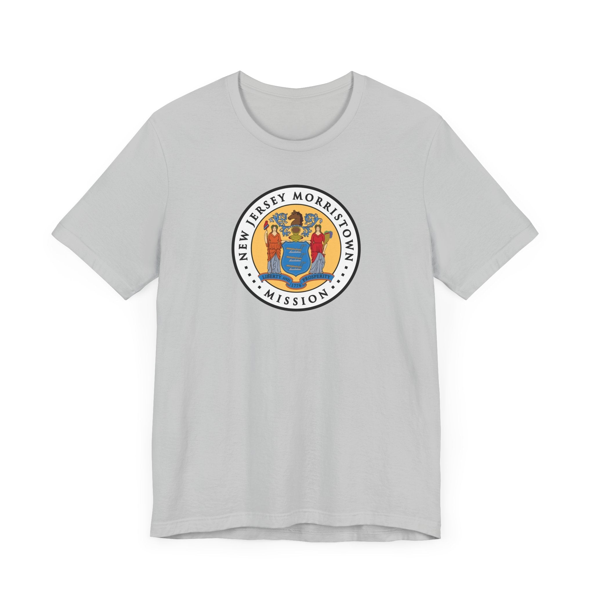New Jersey Morristown Mission State Flag Logo (White Border) T-shirt - Latter-Day Saint LDS Missionary Gift - Book of Mormon