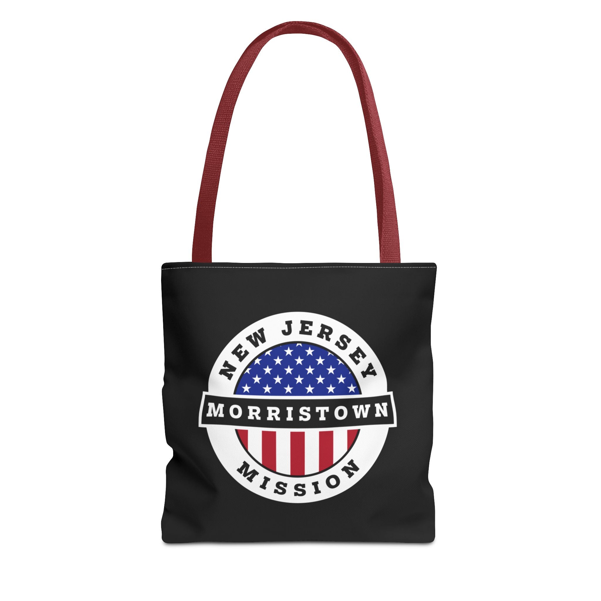 New Jersey Morristown Mission USA Flag Logo Tote Bag Black - Mission Wishlist - LDS Missionary Gift Store