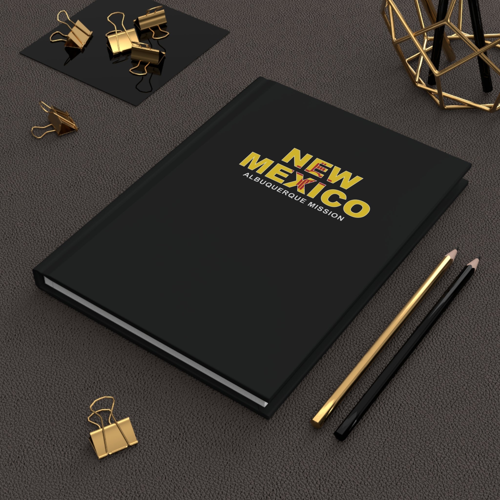 New Mexico Albuquerque Mission Flag Title Black Hardcover Journal Matte - Mission Wishlist - LDS Missionary Gift Store