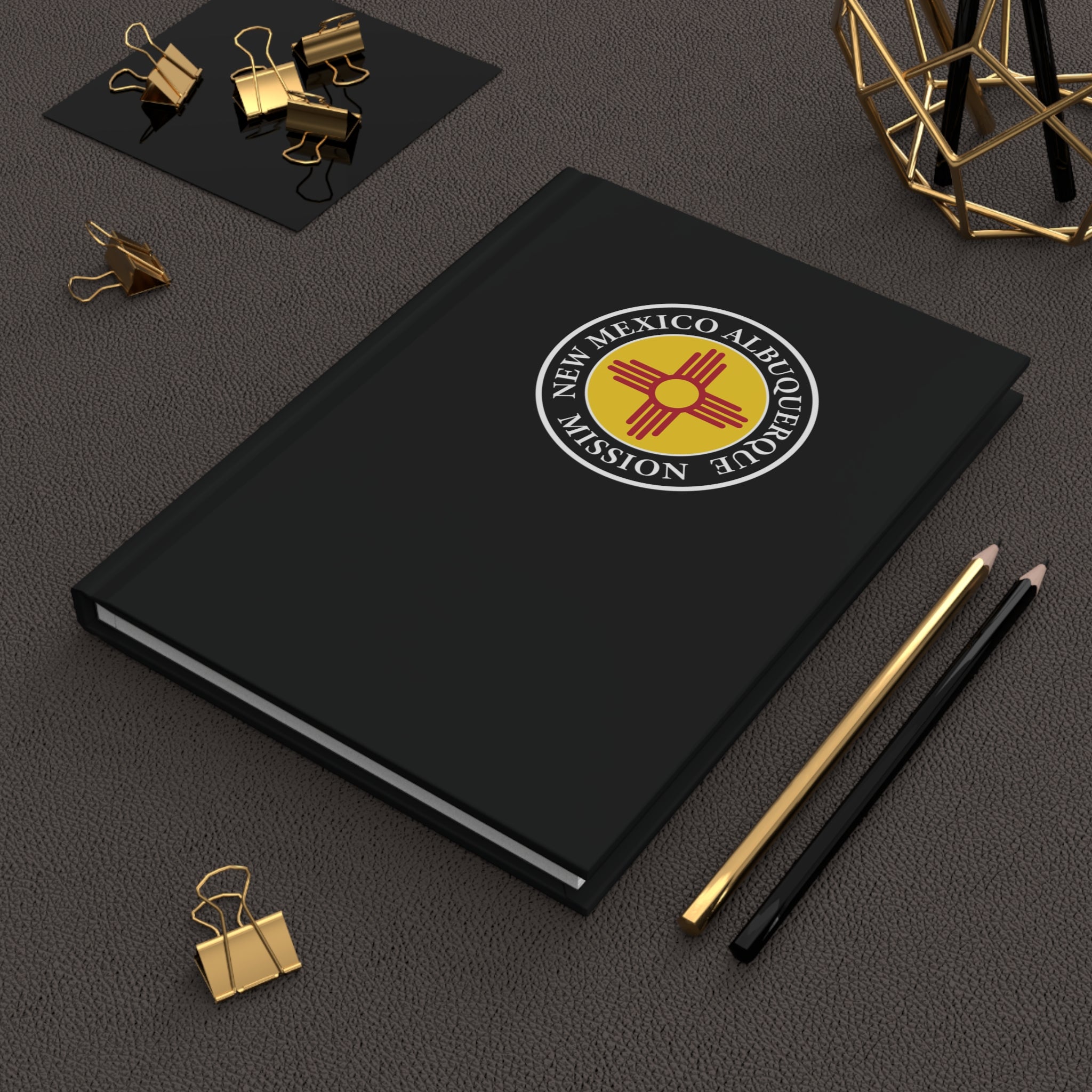 New Mexico Albuquerque Mission Logo Design Black Hardcover Journal Matte - Mission Wishlist - LDS Missionary Gift Store