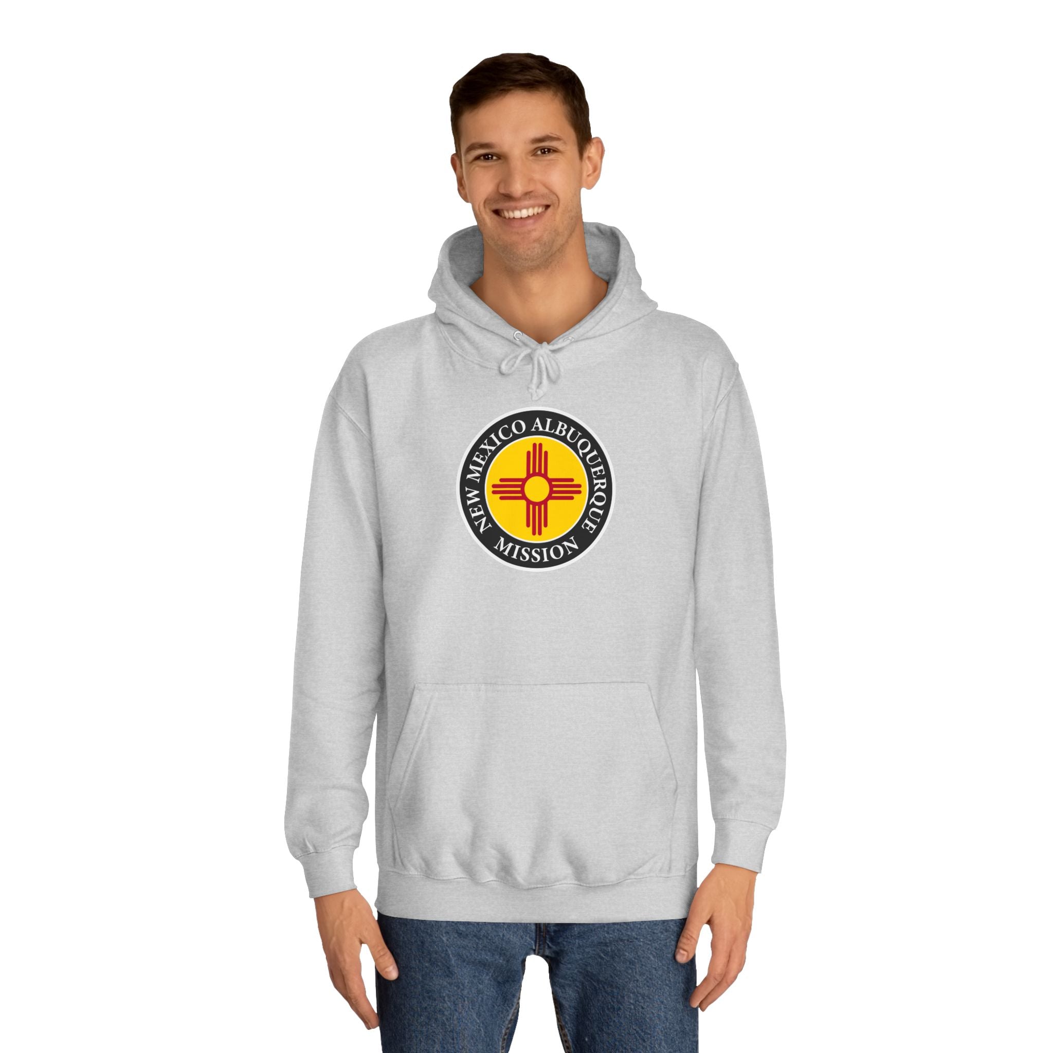 New Mexico Albuquerque Mission State Flag Logo (Black Border) College Hoodie - Mission Wishlist - LDS Missionary Gift Store