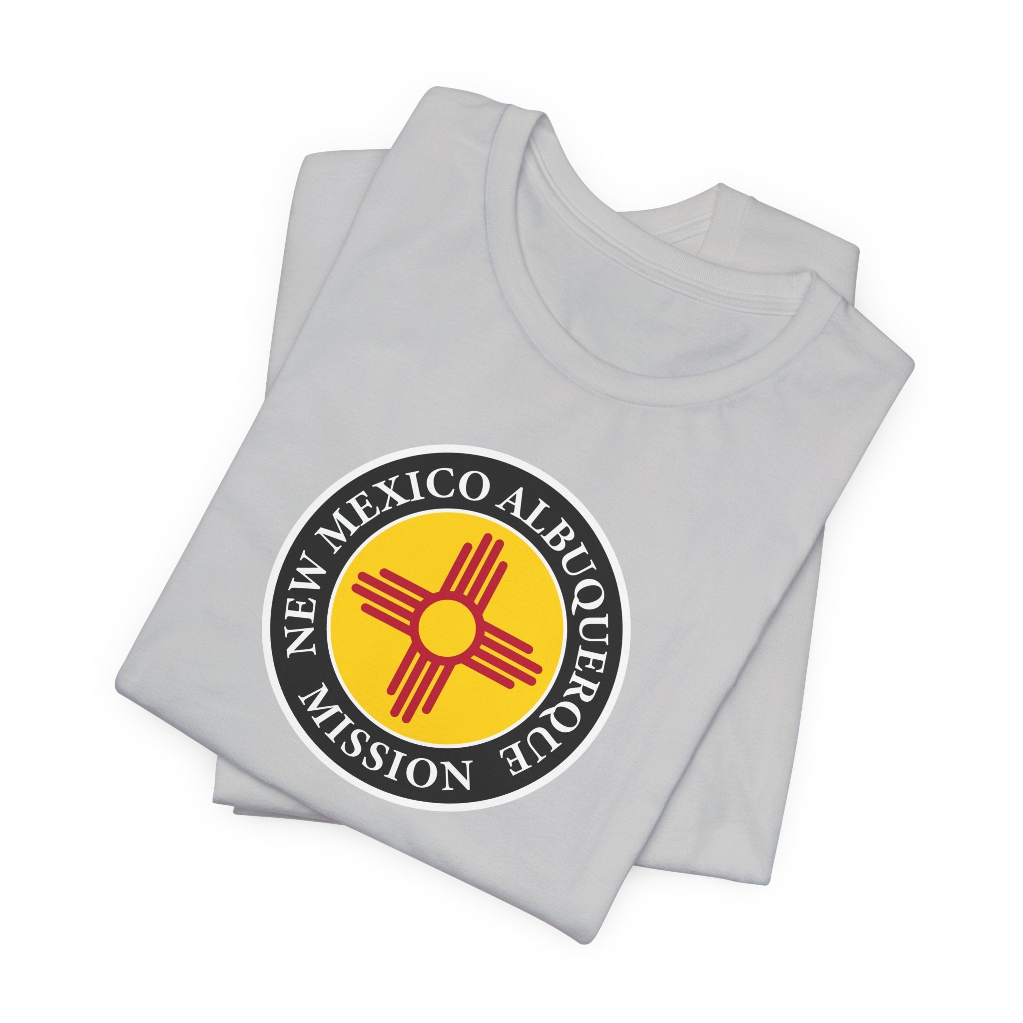 New Mexico Albuquerque Mission State Flag Logo (Black Border) T-shirt - Mission Wishlist - LDS Missionary Gift Store