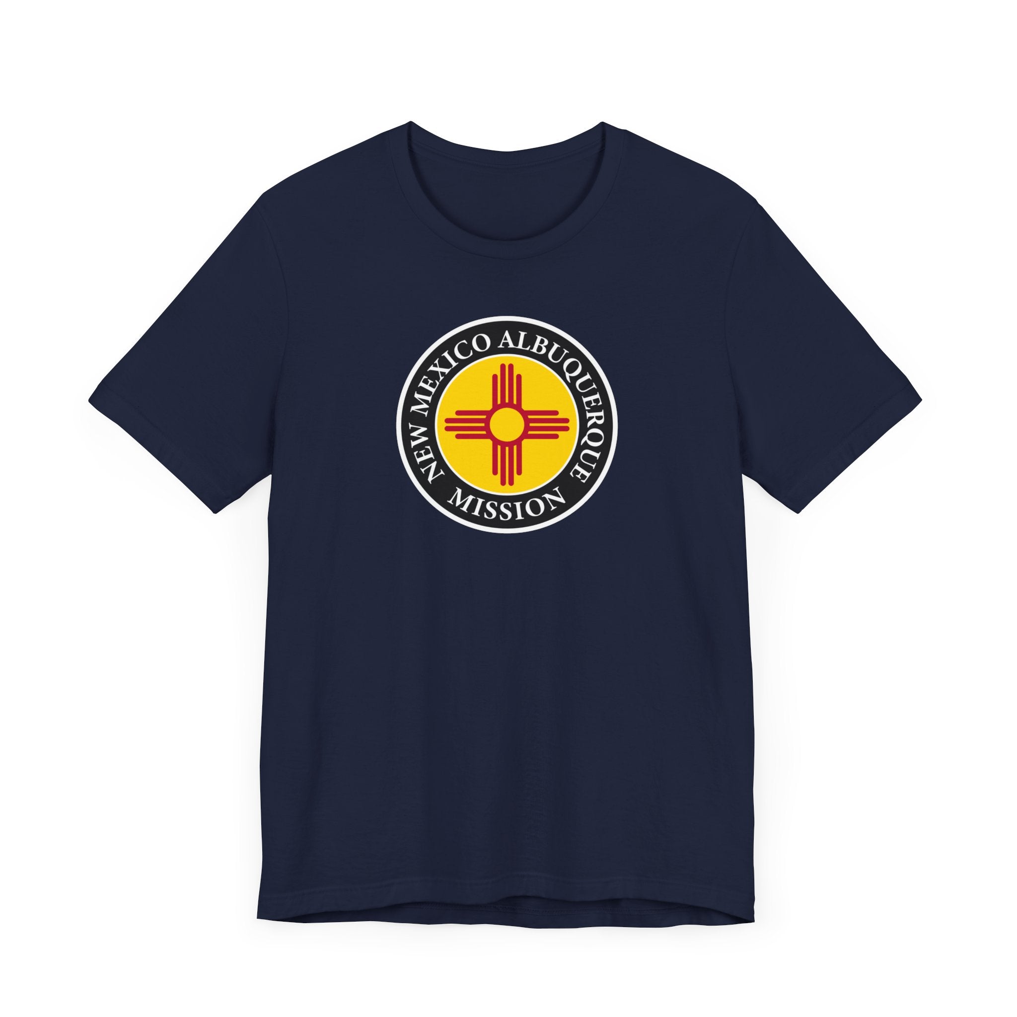 New Mexico Albuquerque Mission State Flag Logo (Black Border) T-shirt - Mission Wishlist - LDS Missionary Gift Store