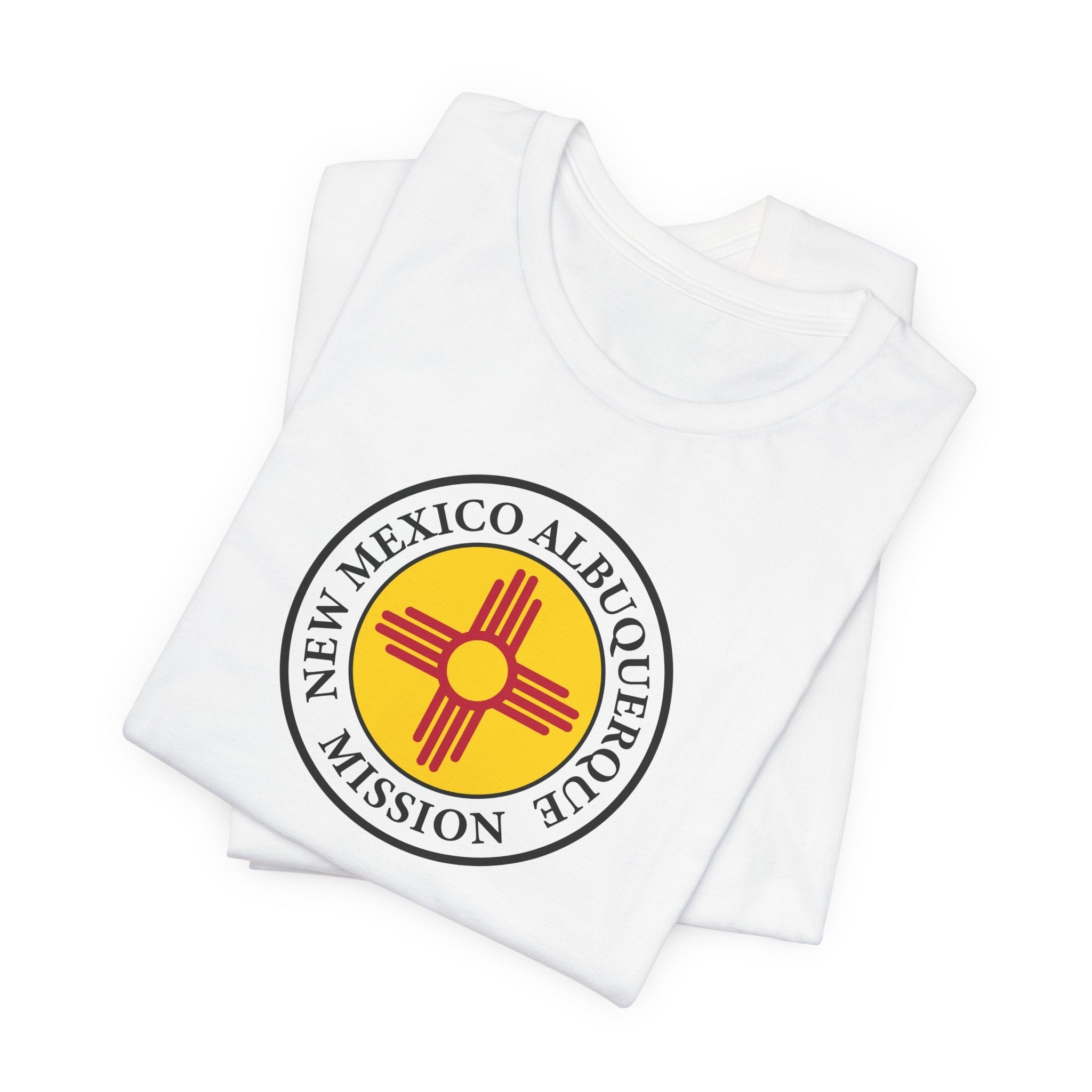 New Mexico Albuquerque Mission State Flag Logo (White Border) T-shirt - Mission Wishlist - LDS Missionary Gift Store