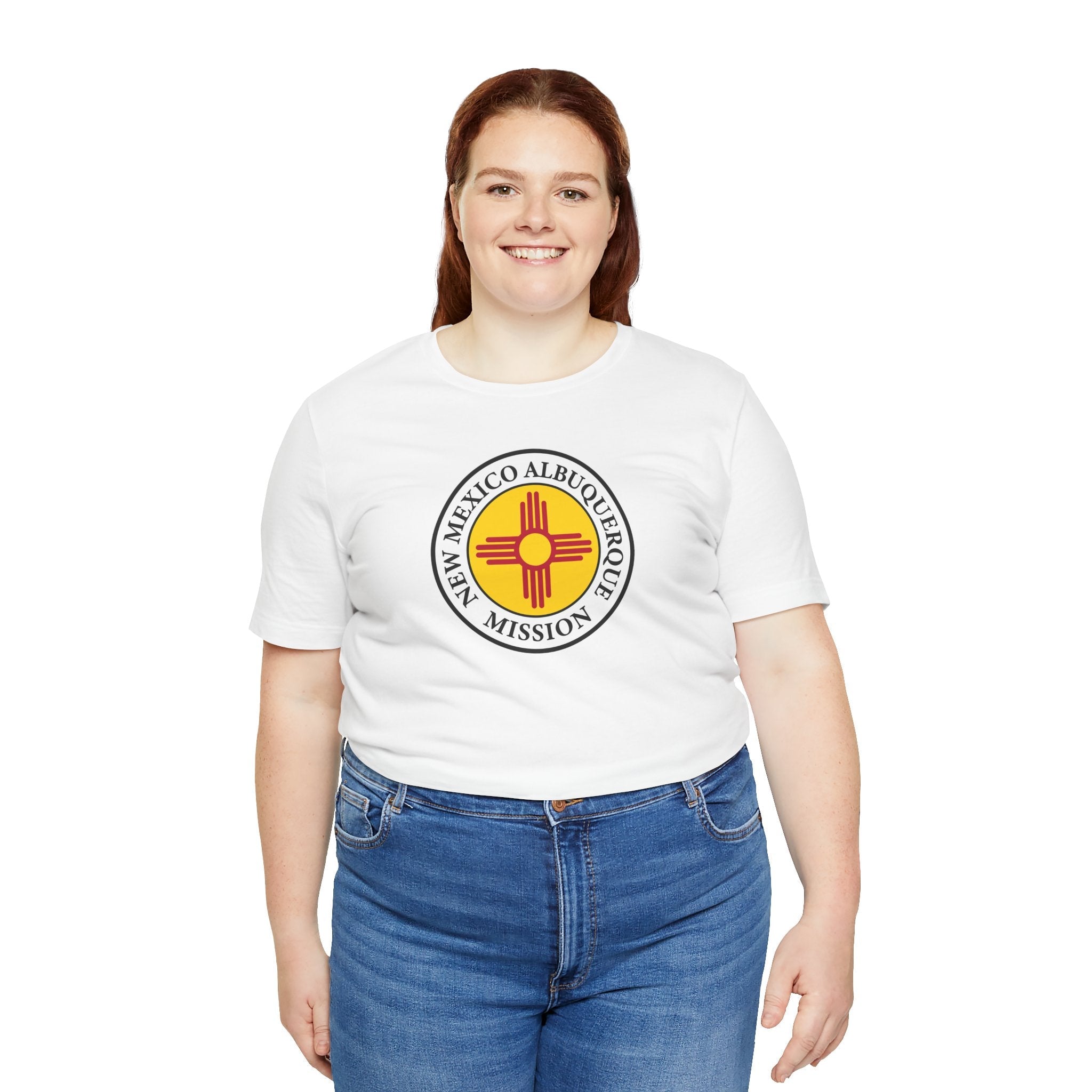 New Mexico Albuquerque Mission State Flag Logo (White Border) T-shirt - Mission Wishlist - LDS Missionary Gift Store