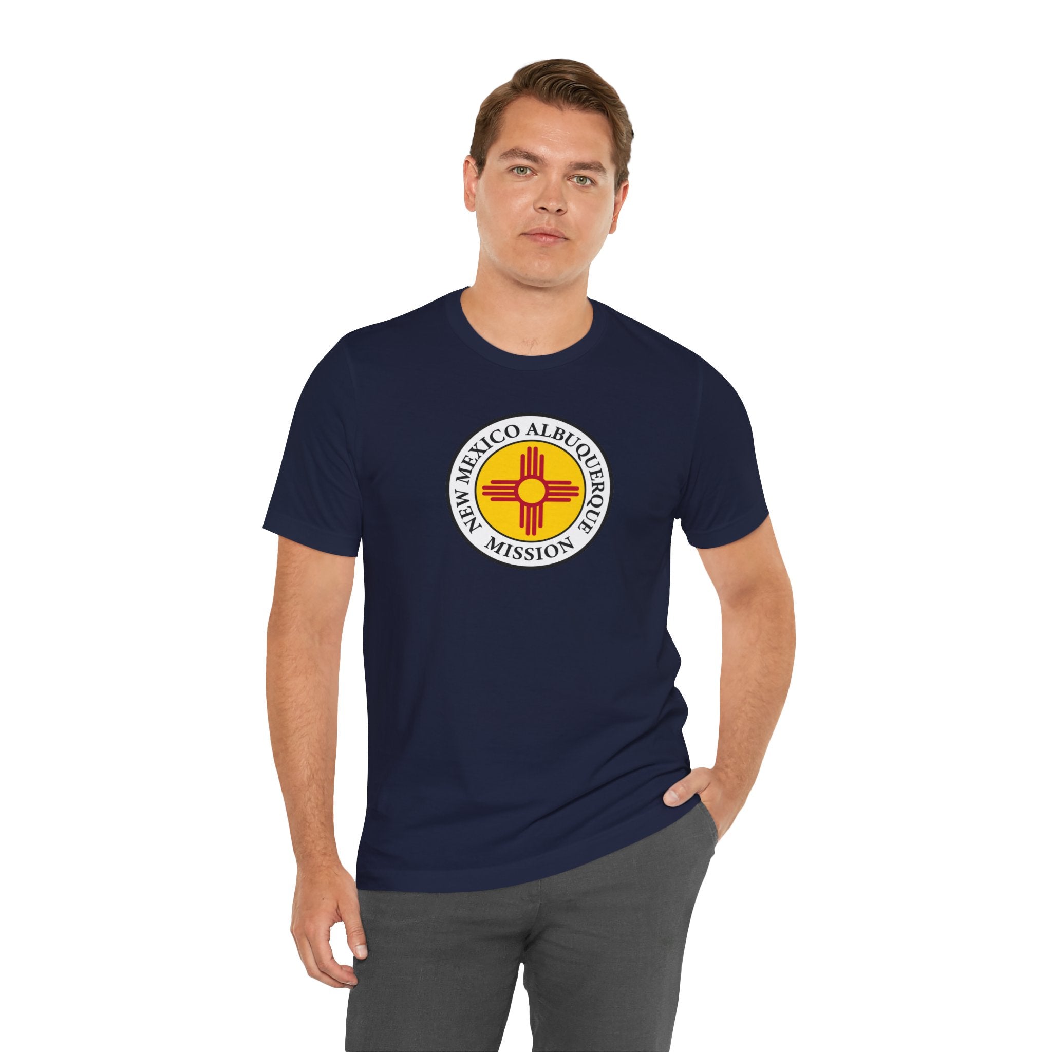 New Mexico Albuquerque Mission State Flag Logo (White Border) T-shirt - Mission Wishlist - LDS Missionary Gift Store