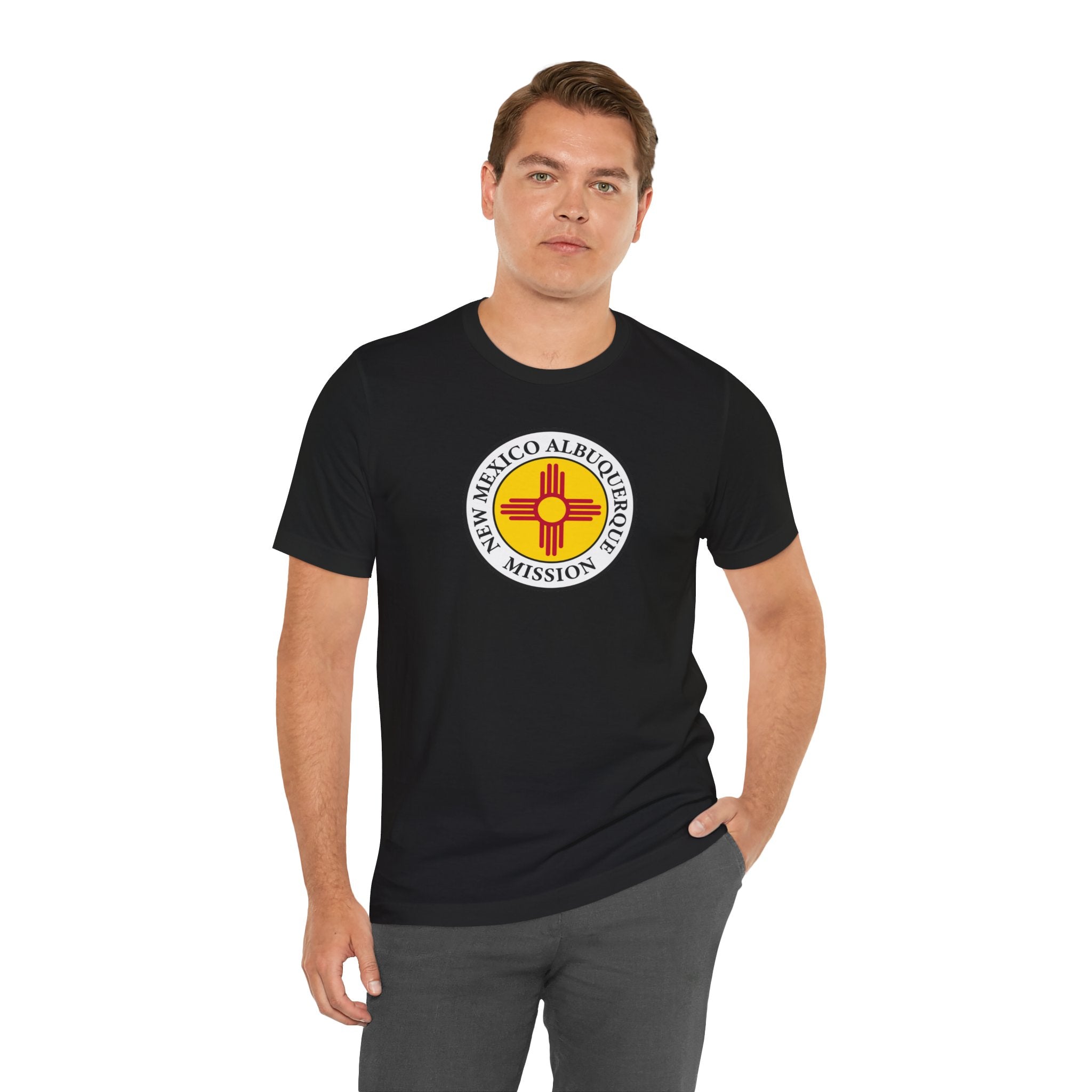 New Mexico Albuquerque Mission State Flag Logo (White Border) T-shirt - Mission Wishlist - LDS Missionary Gift Store