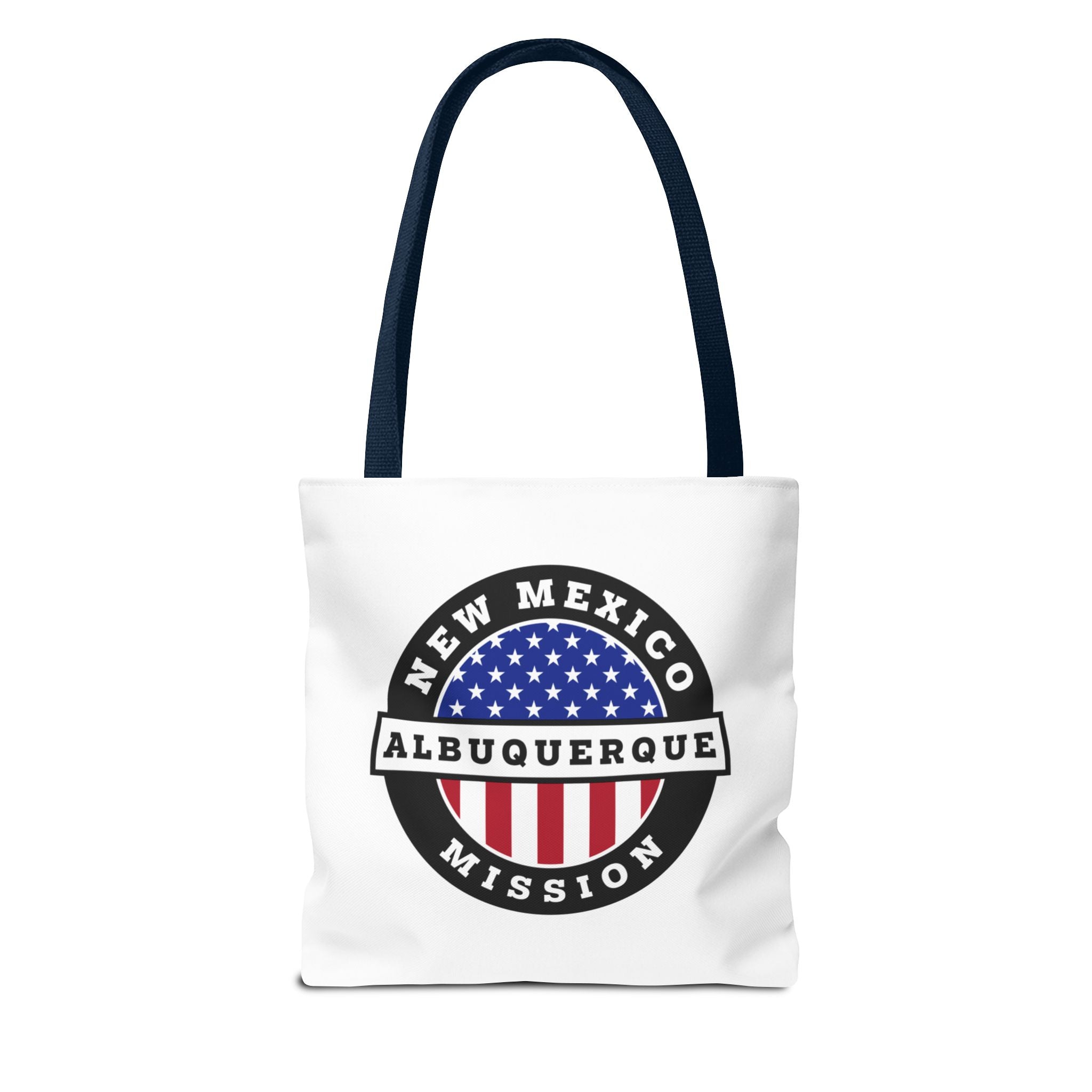 New Mexico Albuquerque Mission USA Flag Logo Tote Bag White - Mission Wishlist - LDS Missionary Gift Store