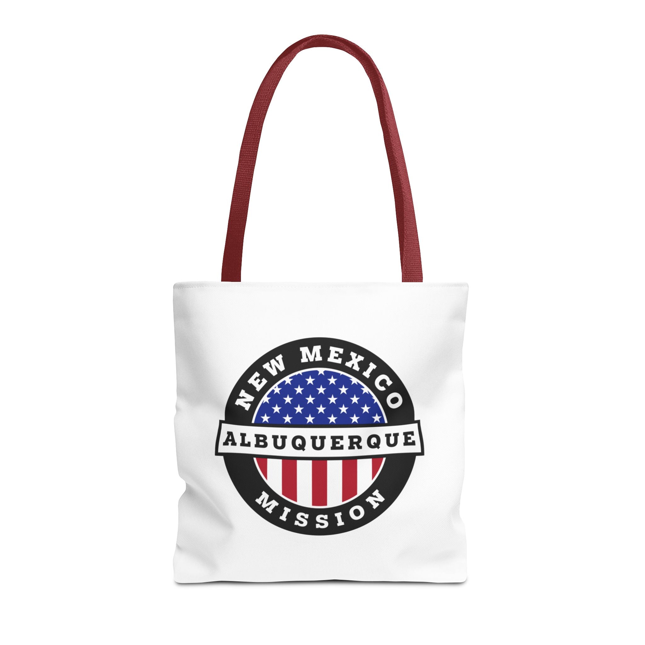 New Mexico Albuquerque Mission USA Flag Logo Tote Bag White - Mission Wishlist - LDS Missionary Gift Store