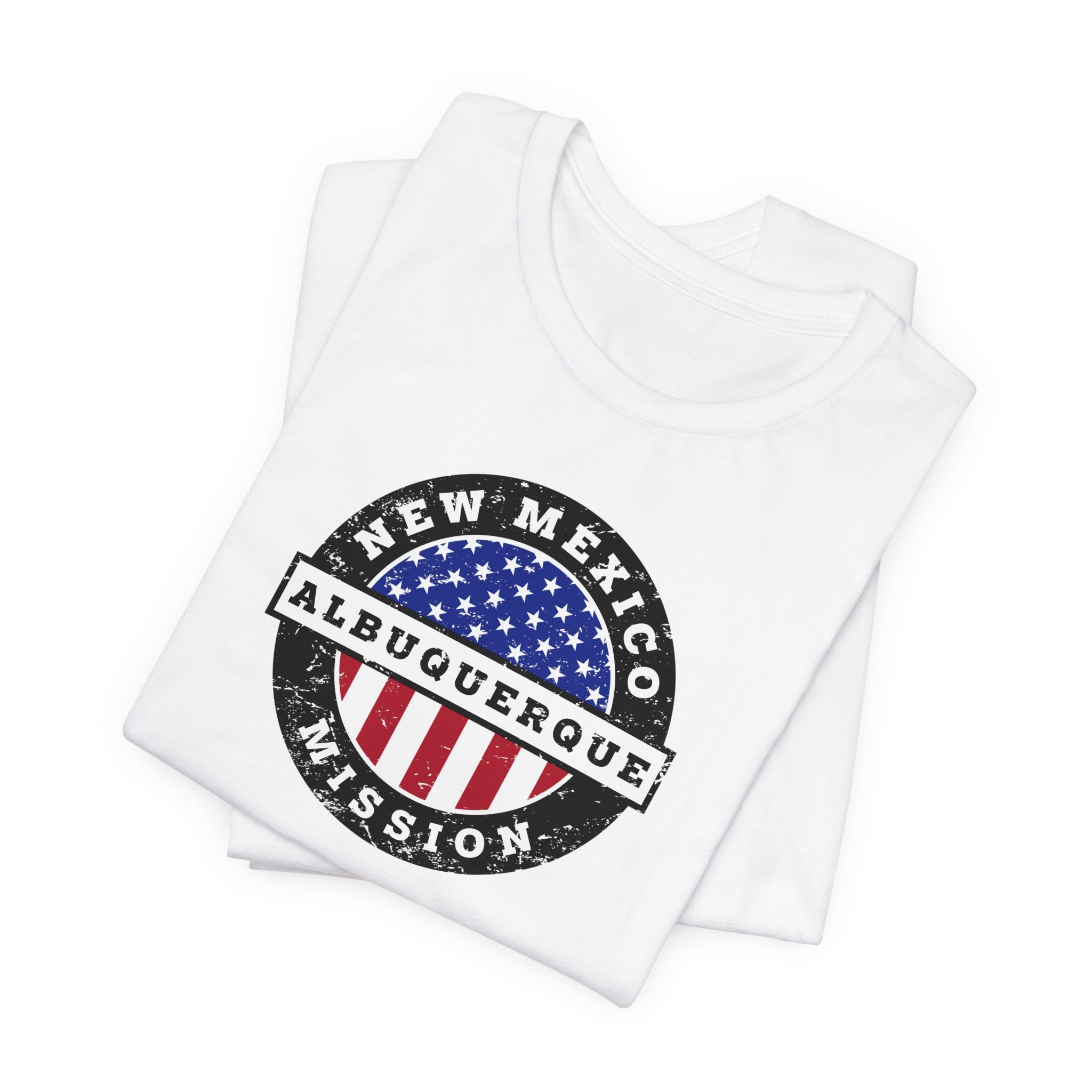 New Mexico Albuquerque Mission Vintage Circular USA Flag T-Shirt - Mission Wishlist - LDS Missionary Gift Store