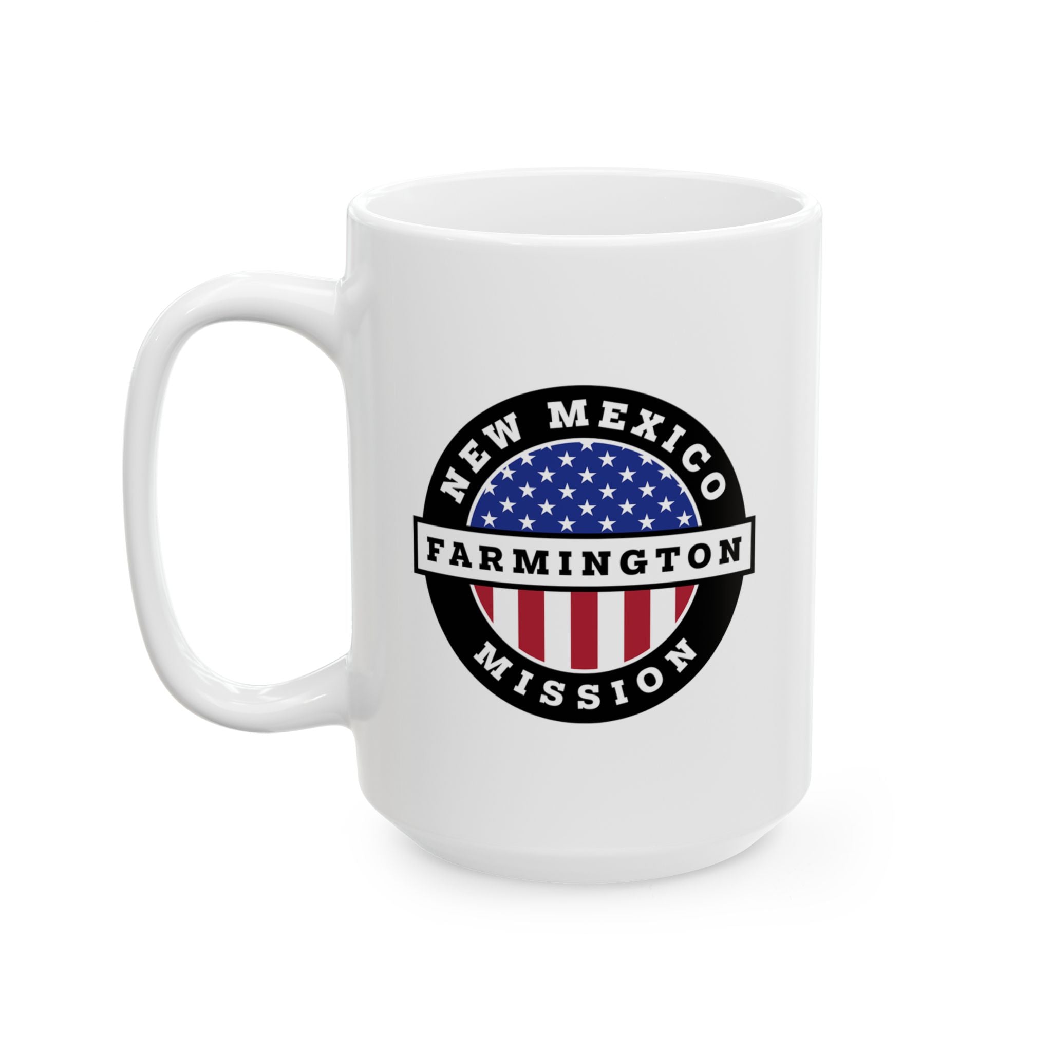 New Mexico Farmington Mission Circular Flag White Ceramic Mug - Latter-Day Saint LDS Missionary Gift - Book of Mormon