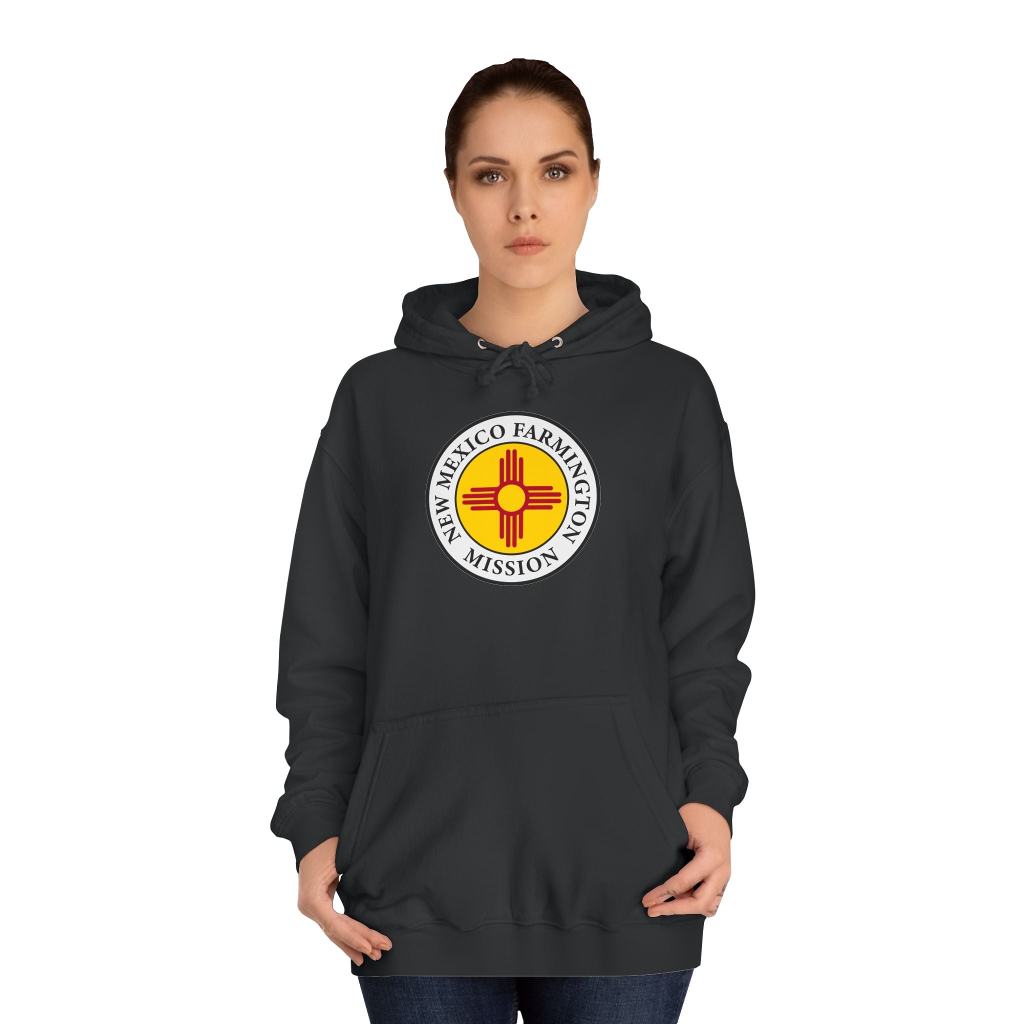 New Mexico Farmington Mission State Flag Logo (White Border) College Hoodie - Mission Wishlist - LDS Missionary Gift Store