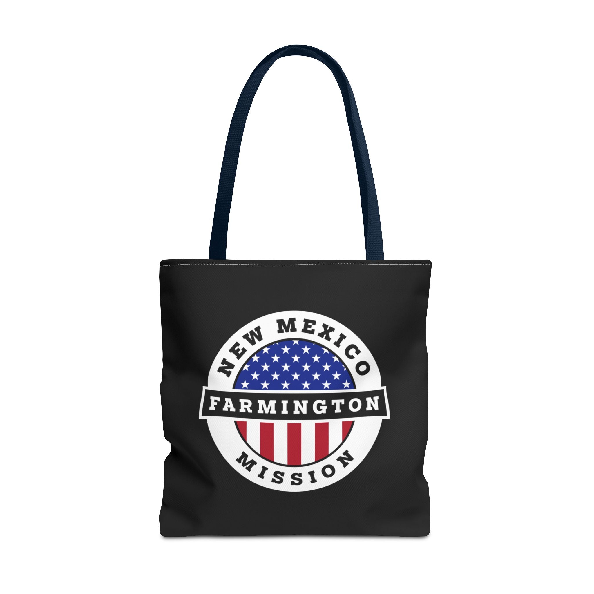 New Mexico Farmington Mission USA Flag Logo Tote Bag Black - Mission Wishlist - LDS Missionary Gift Store