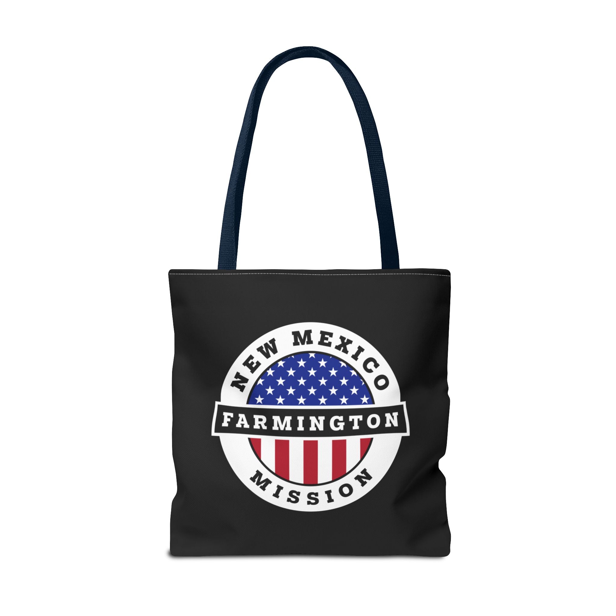 New Mexico Farmington Mission USA Flag Logo Tote Bag Black - Mission Wishlist - LDS Missionary Gift Store
