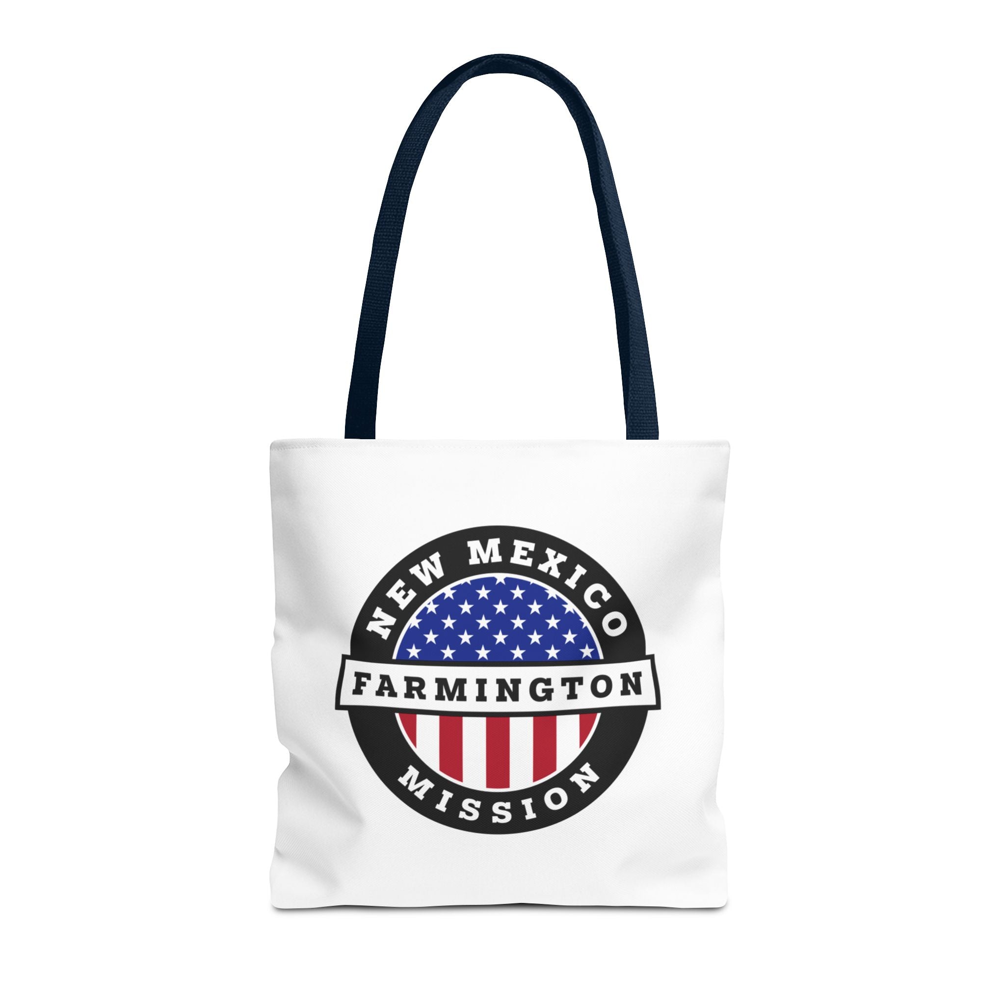 New Mexico Farmington Mission USA Flag Logo Tote Bag White - Mission Wishlist - LDS Missionary Gift Store