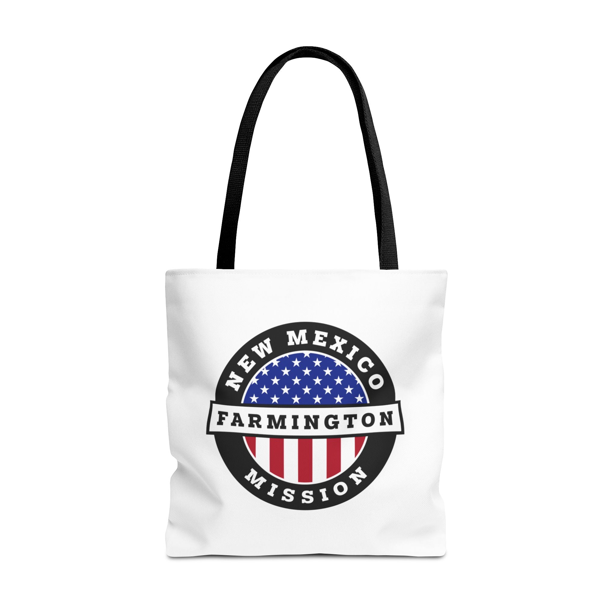 New Mexico Farmington Mission USA Flag Logo Tote Bag White - Mission Wishlist - LDS Missionary Gift Store