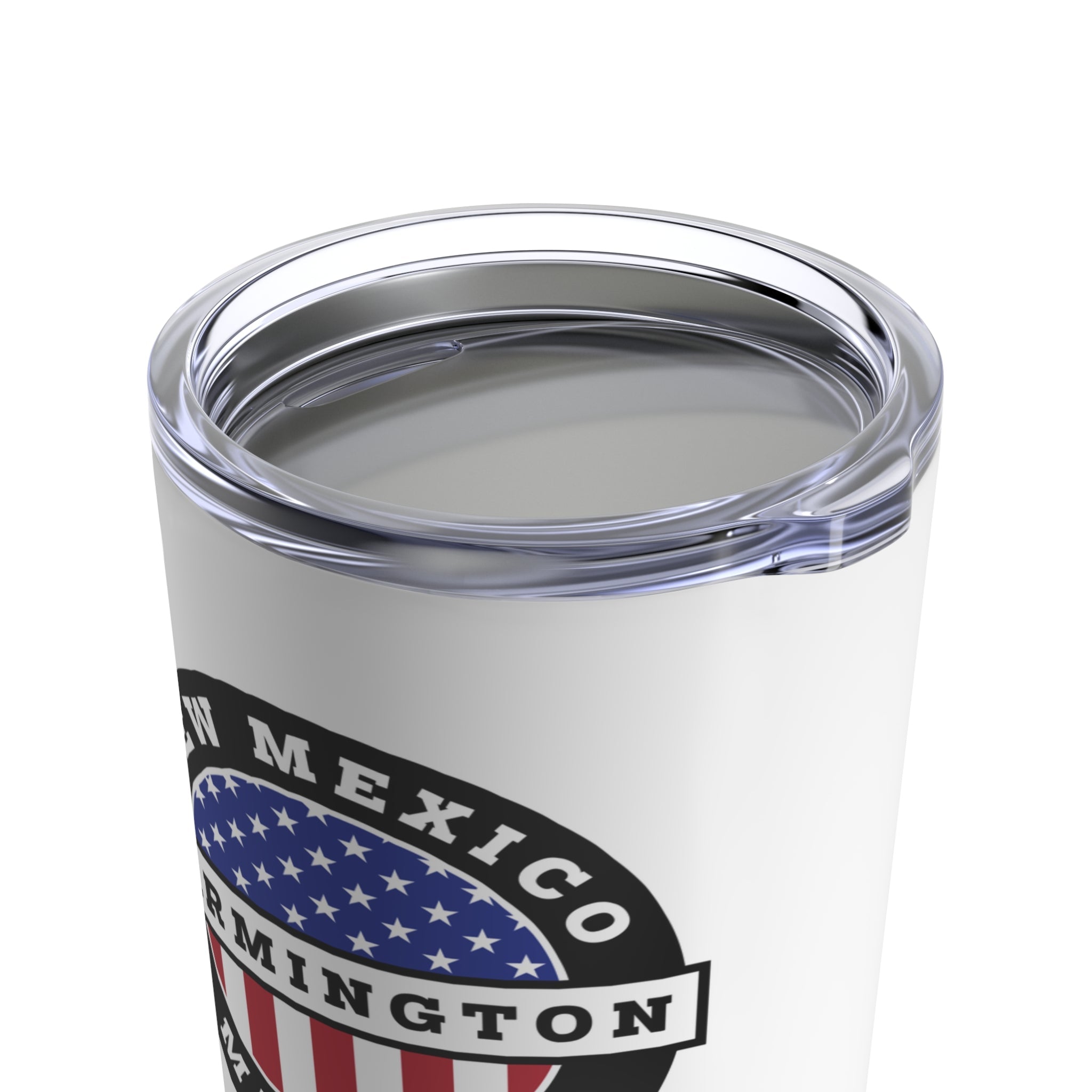 New Mexico Farmington Mission USA Flag Logo Tumbler 20oz White - Latter-Day Saint LDS Missionary Gift - Book of Mormon
